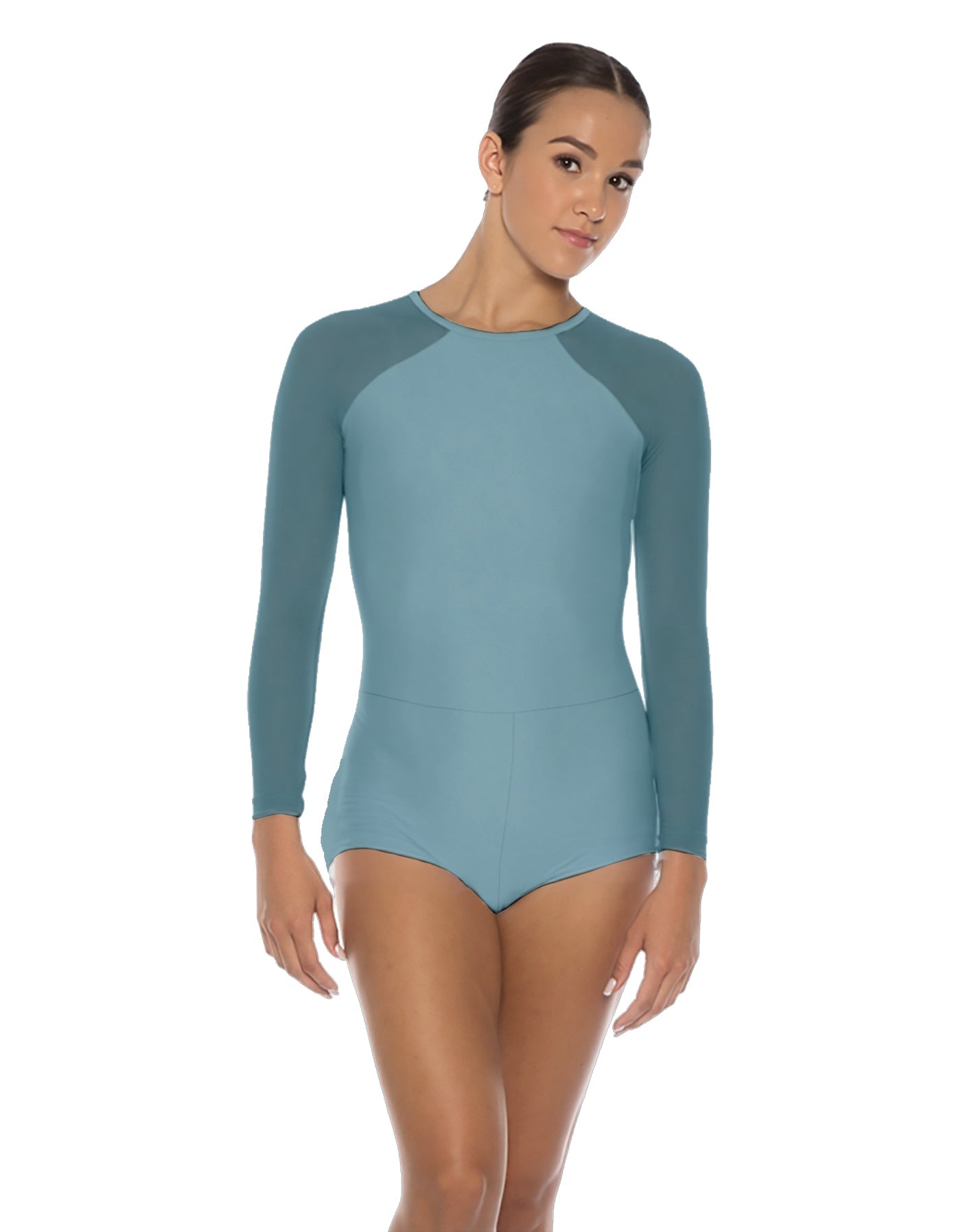 Solid Lycra LS Raglan Keyhole Back Biketard