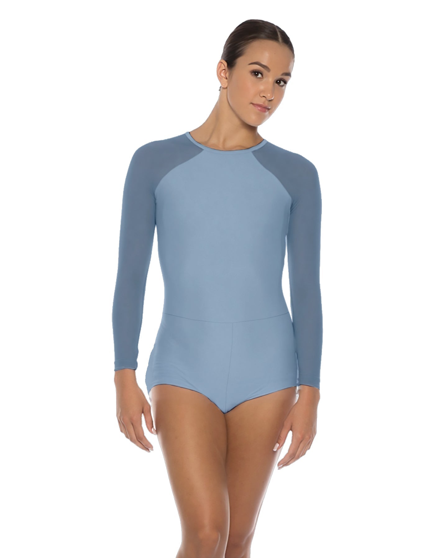 Solid Lycra LS Raglan Keyhole Back Biketard
