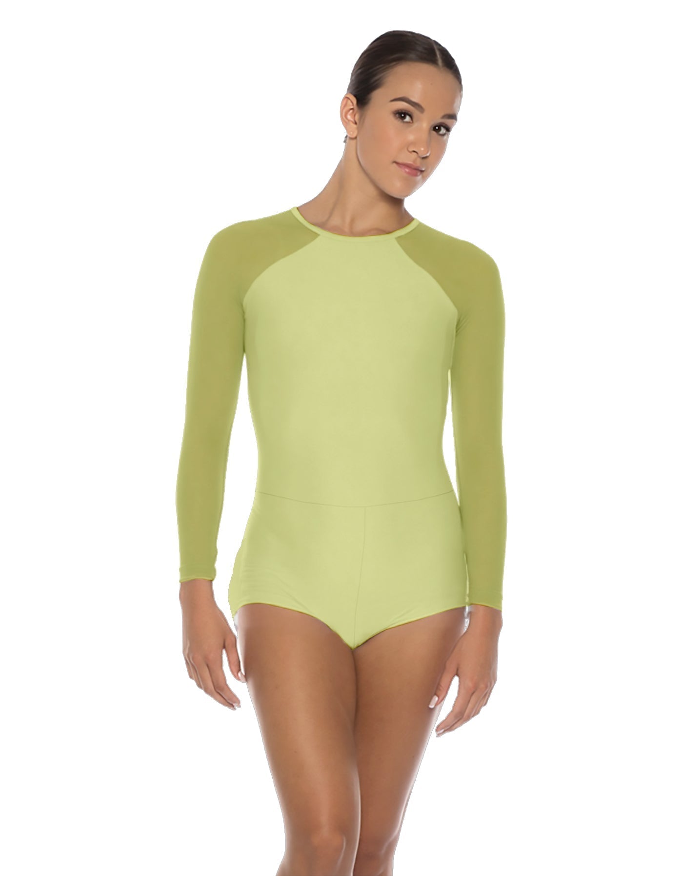 Solid Lycra LS Raglan Keyhole Back Biketard