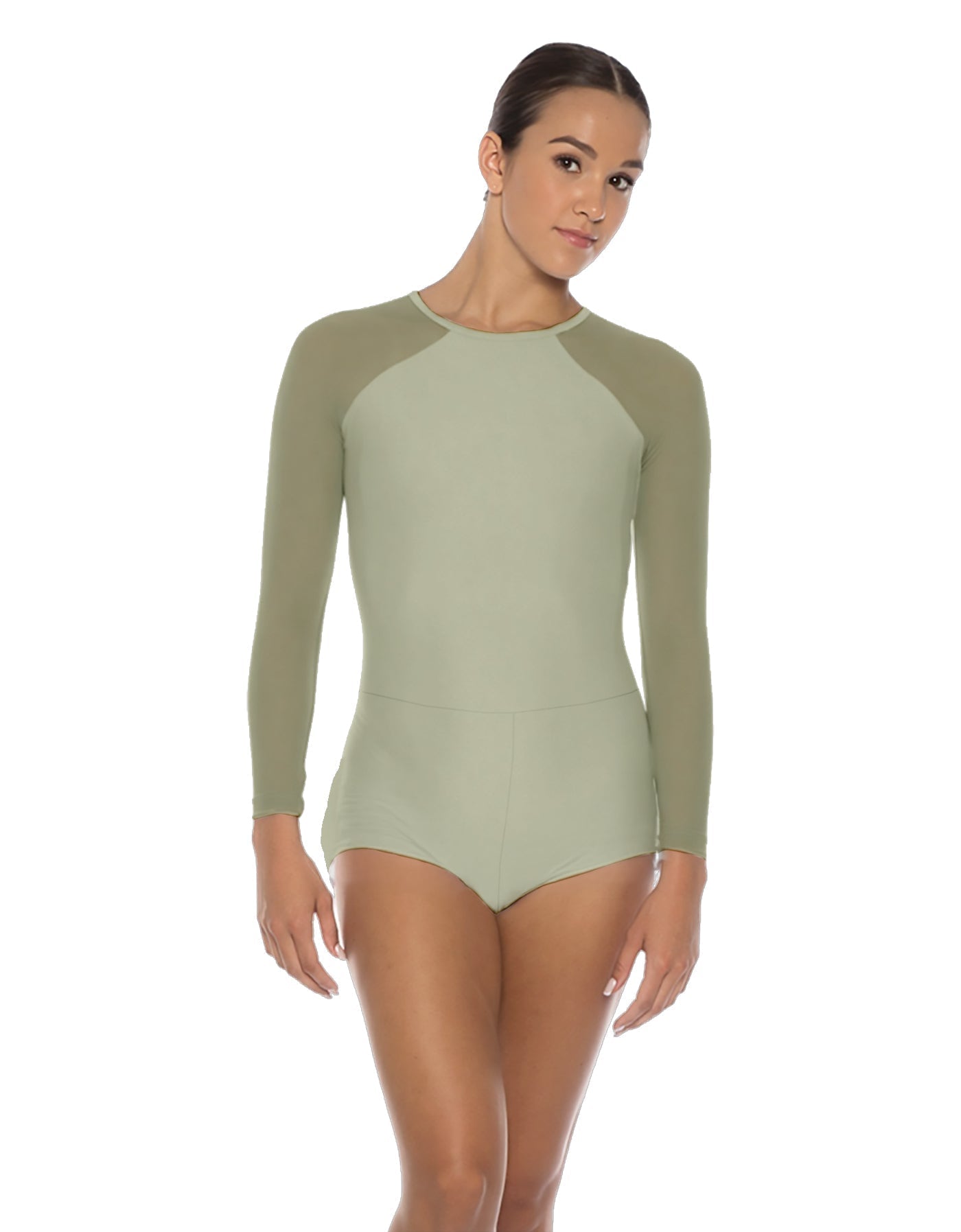 Solid Lycra LS Raglan Keyhole Back Biketard