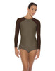 Solid Lycra LS Raglan Keyhole Back Biketard