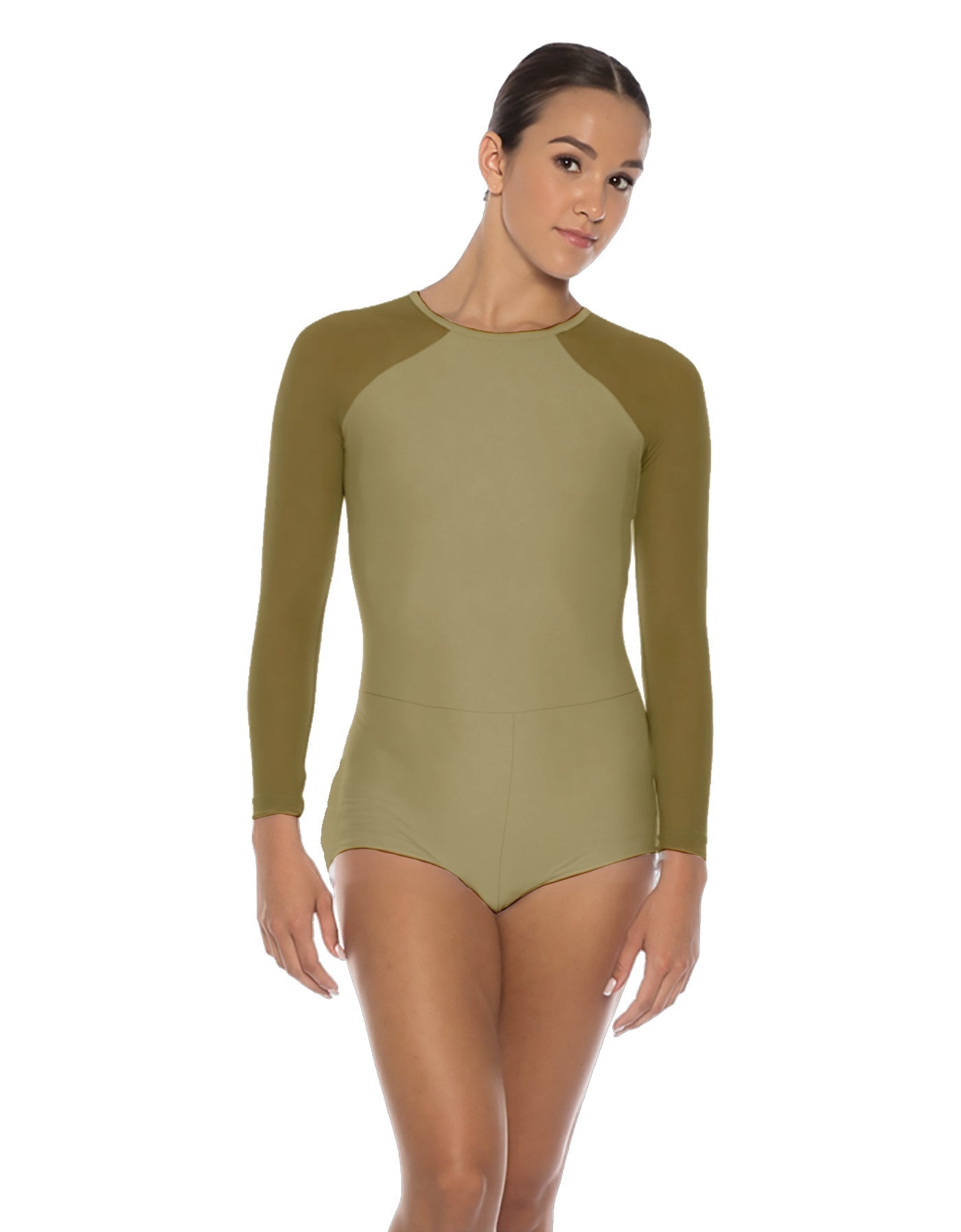 Solid Lycra LS Raglan Keyhole Back Biketard