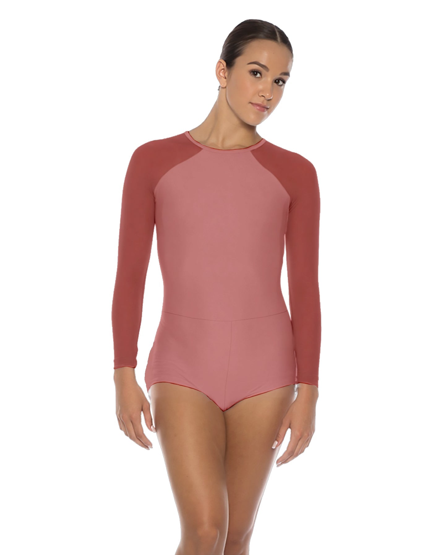 Solid Lycra LS Raglan Keyhole Back Biketard