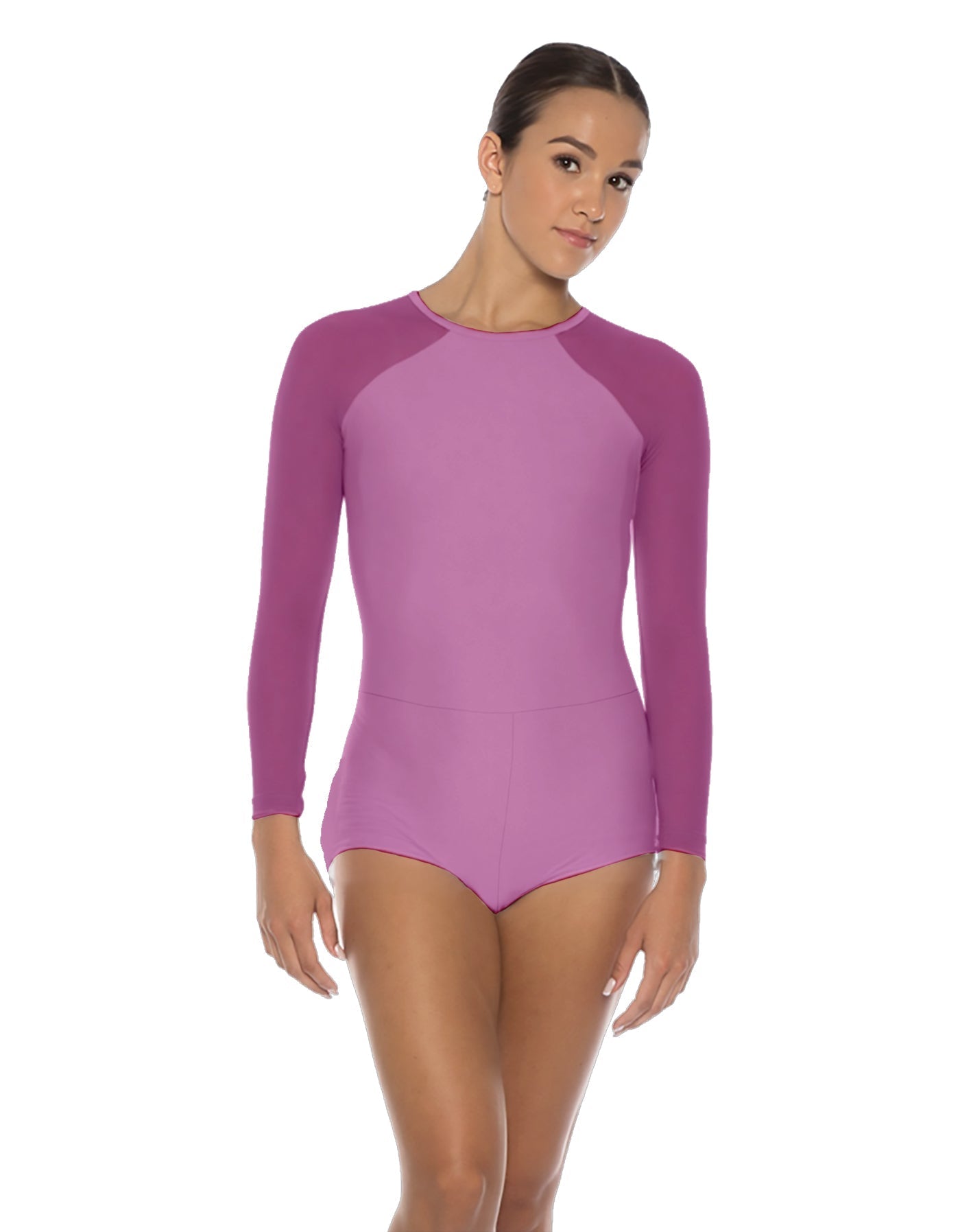 Solid Lycra LS Raglan Keyhole Back Biketard
