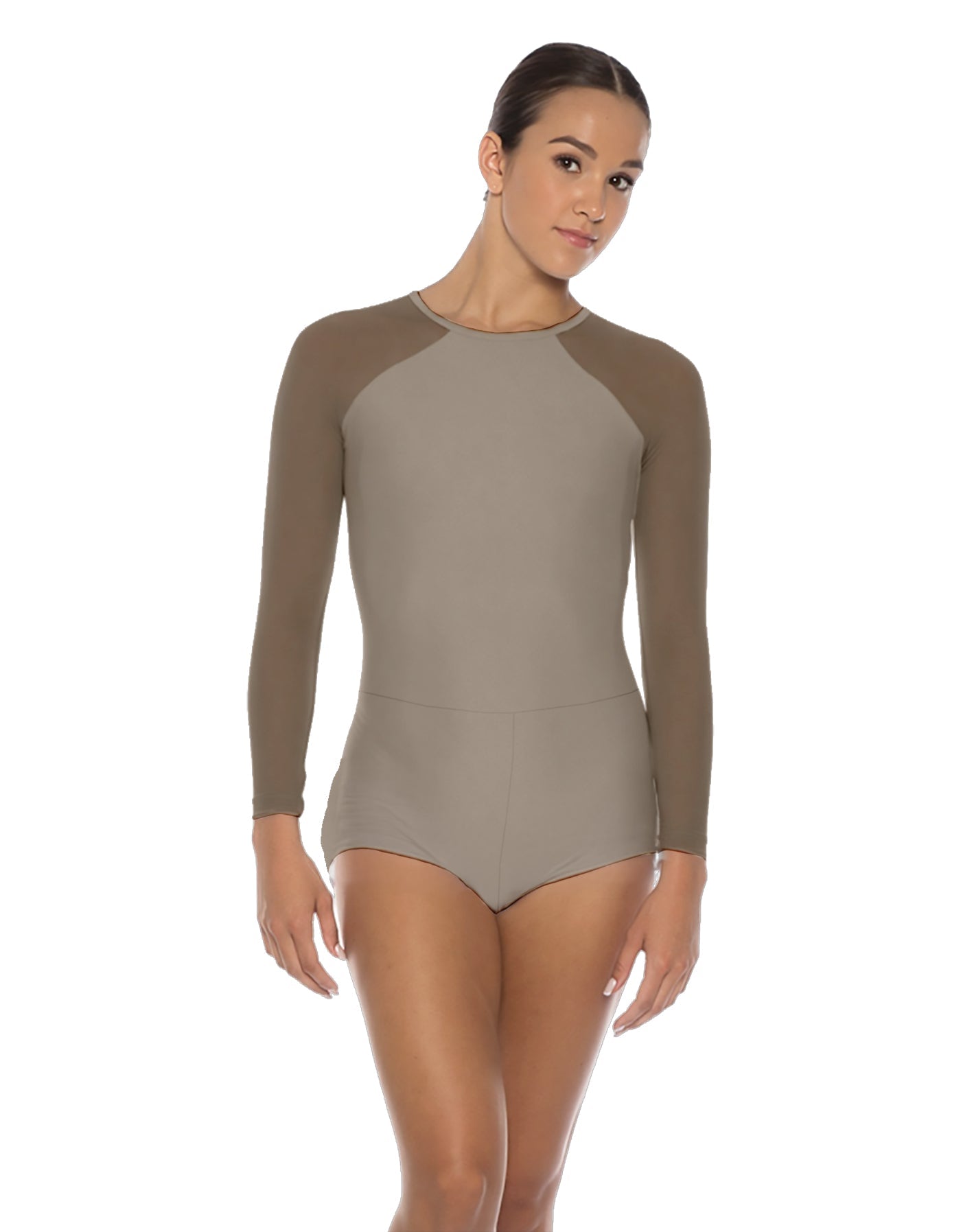 Solid Lycra LS Raglan Keyhole Back Biketard