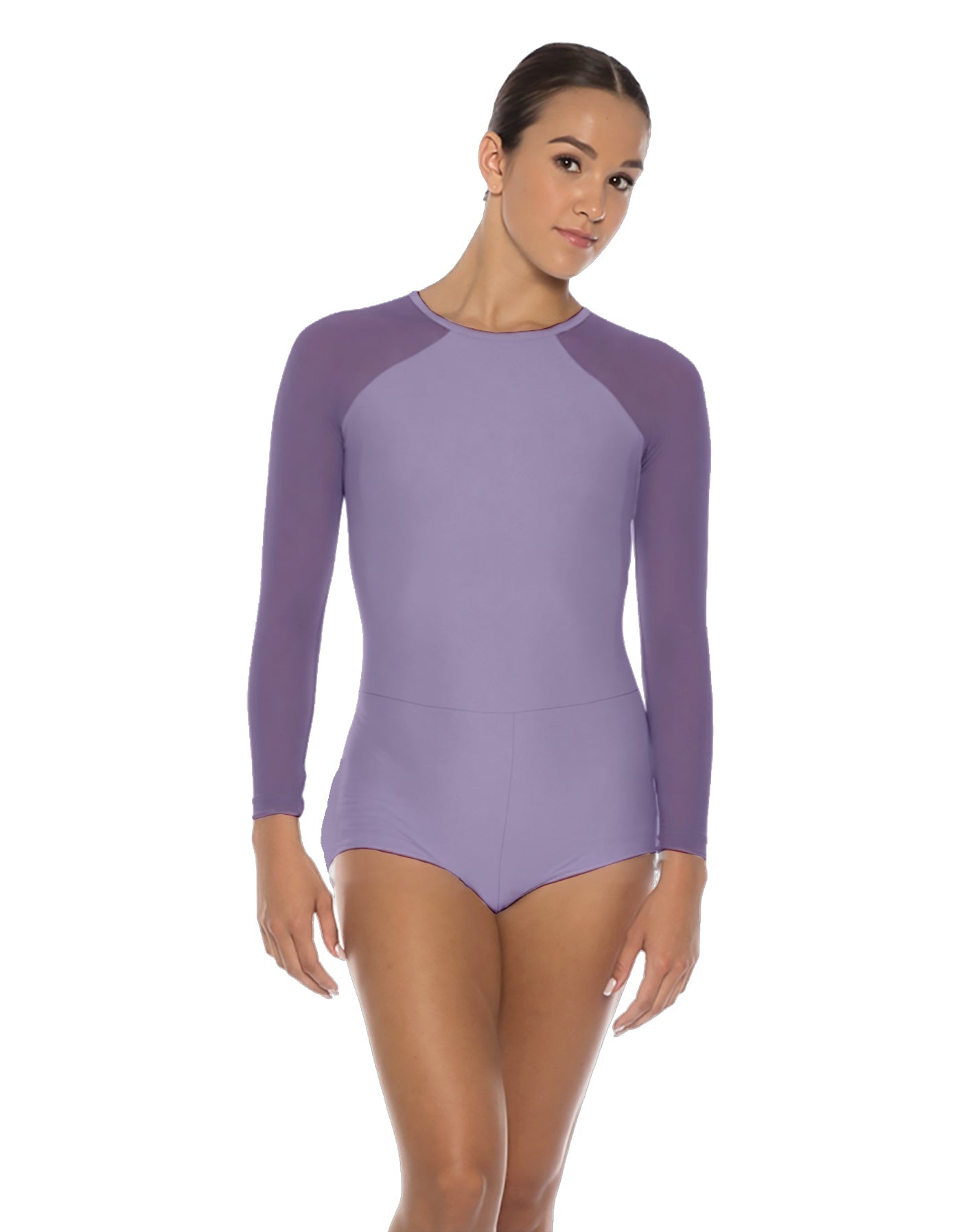 Solid Lycra LS Raglan Keyhole Back Biketard