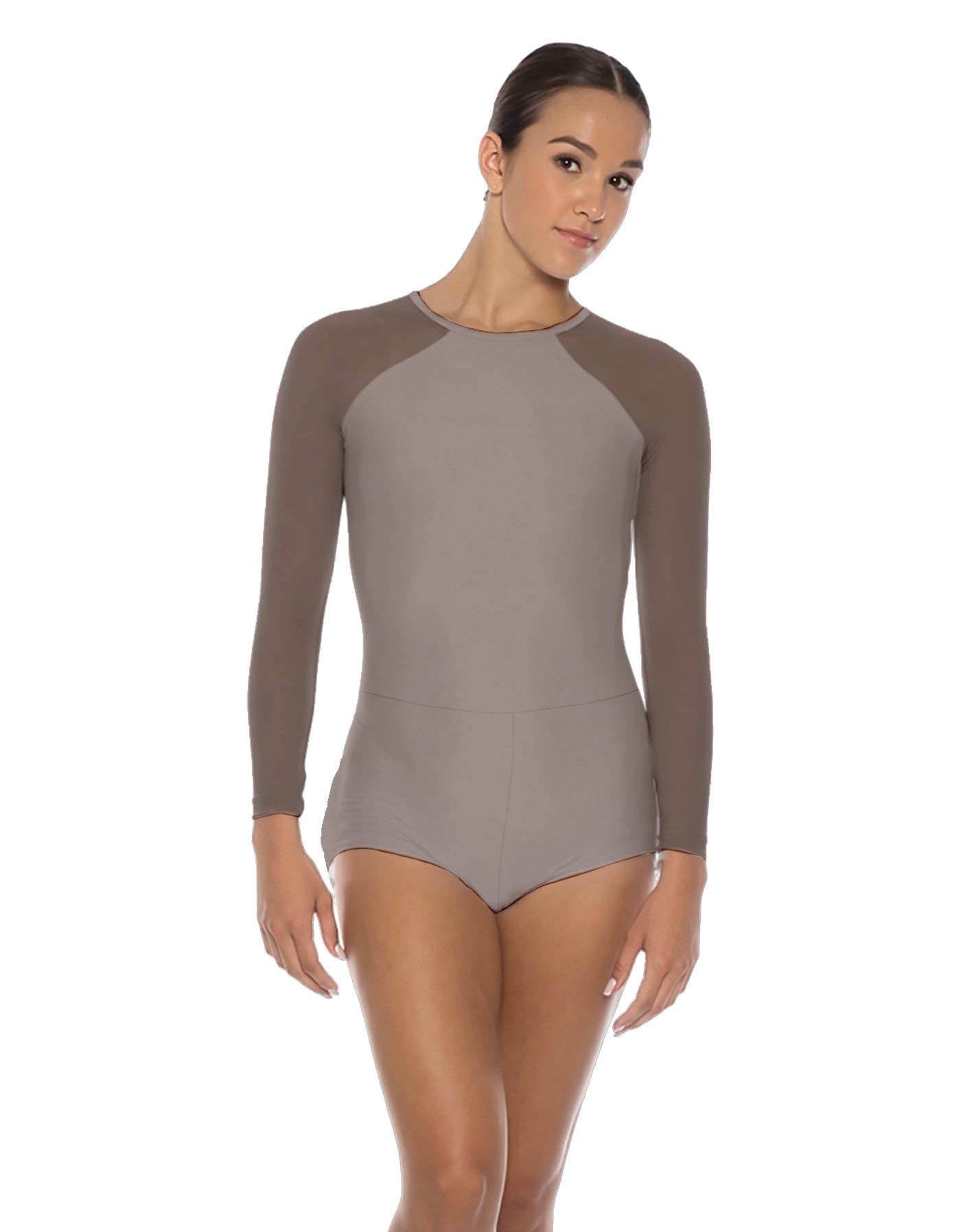 Solid Lycra LS Raglan Keyhole Back Biketard