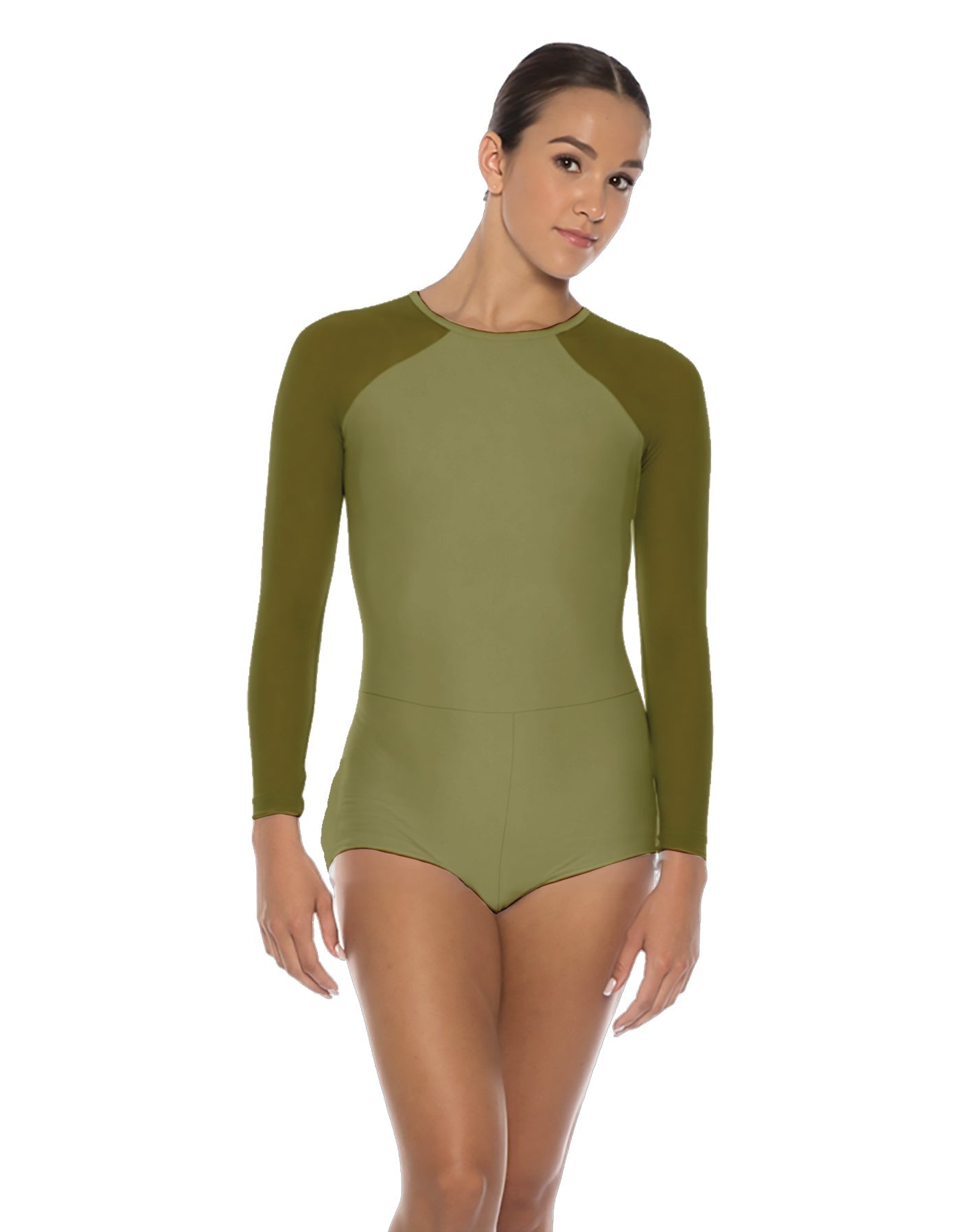 Solid Lycra LS Raglan Keyhole Back Biketard