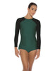 Solid Lycra LS Raglan Keyhole Back Biketard