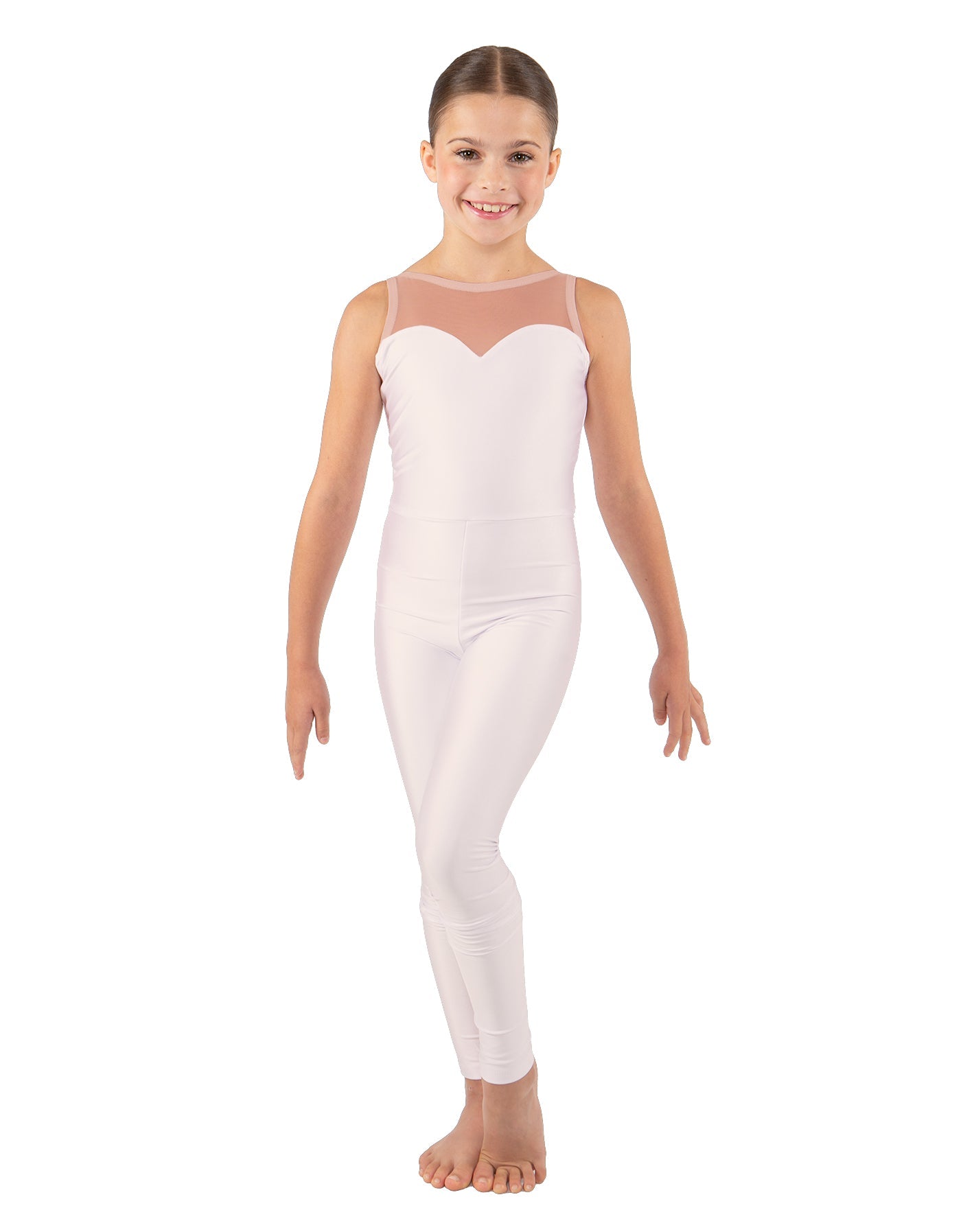 Solid Lycra Mesh Sweetheart Unitard