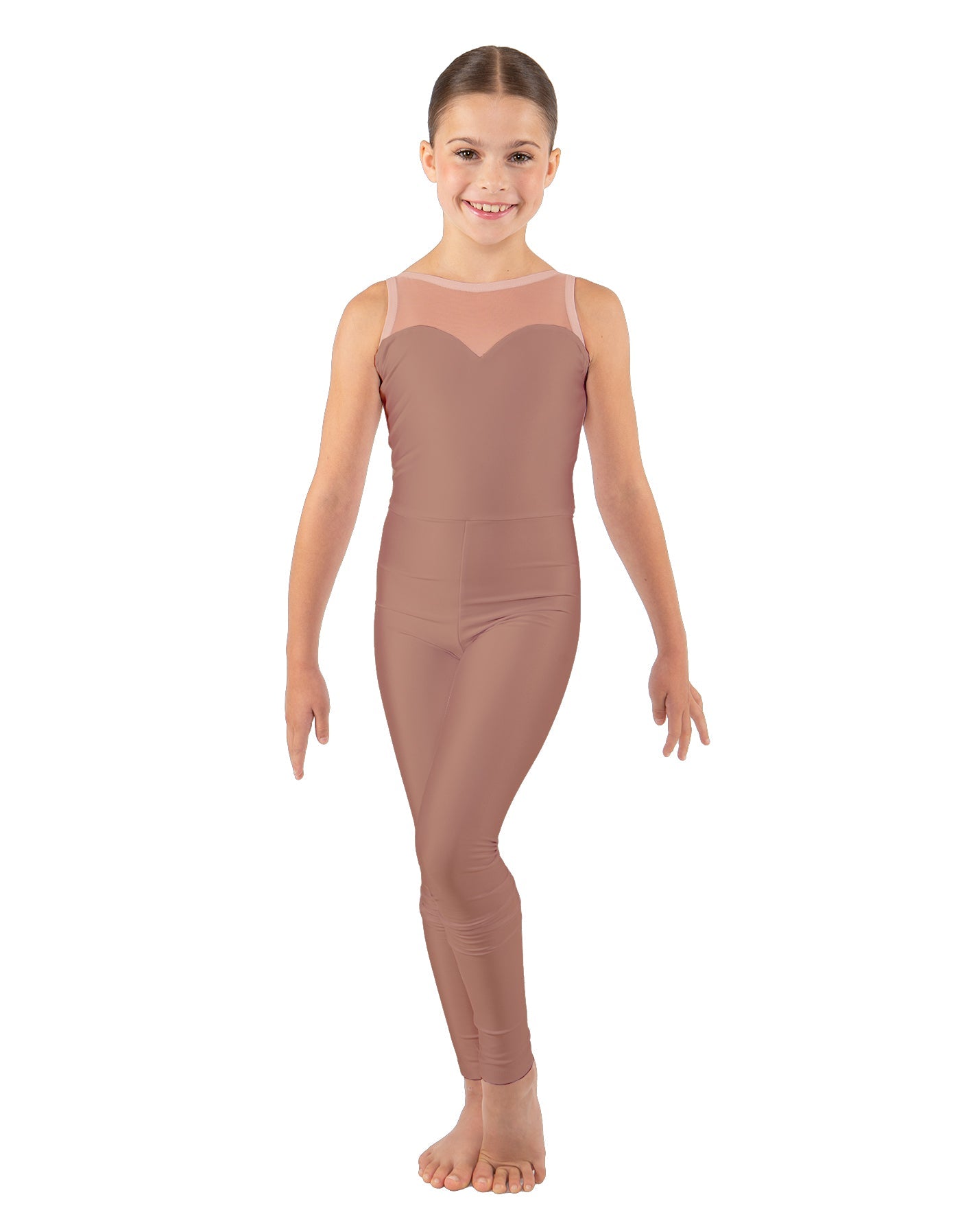 Solid Lycra Mesh Sweetheart Unitard