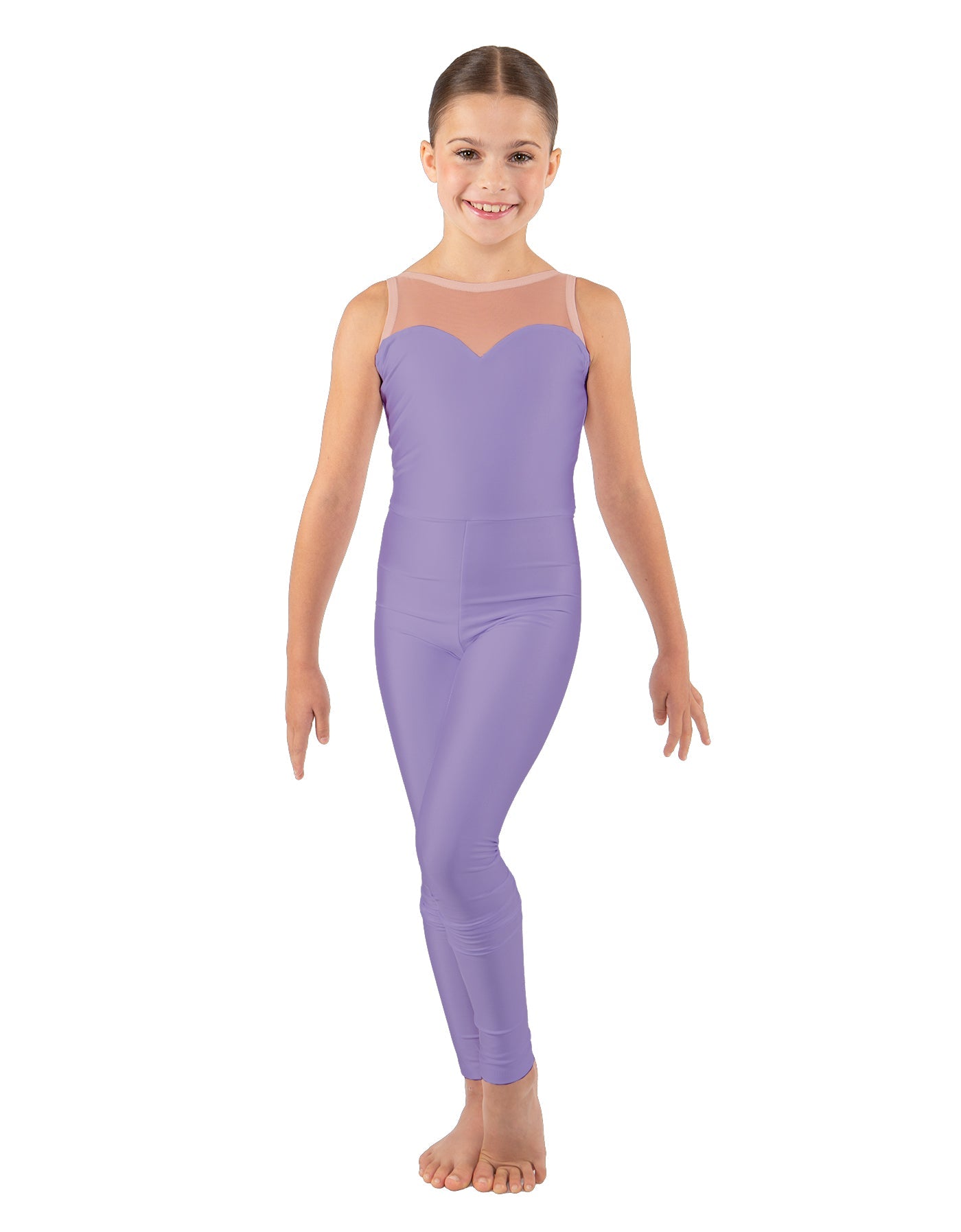 Solid Lycra Mesh Sweetheart Unitard