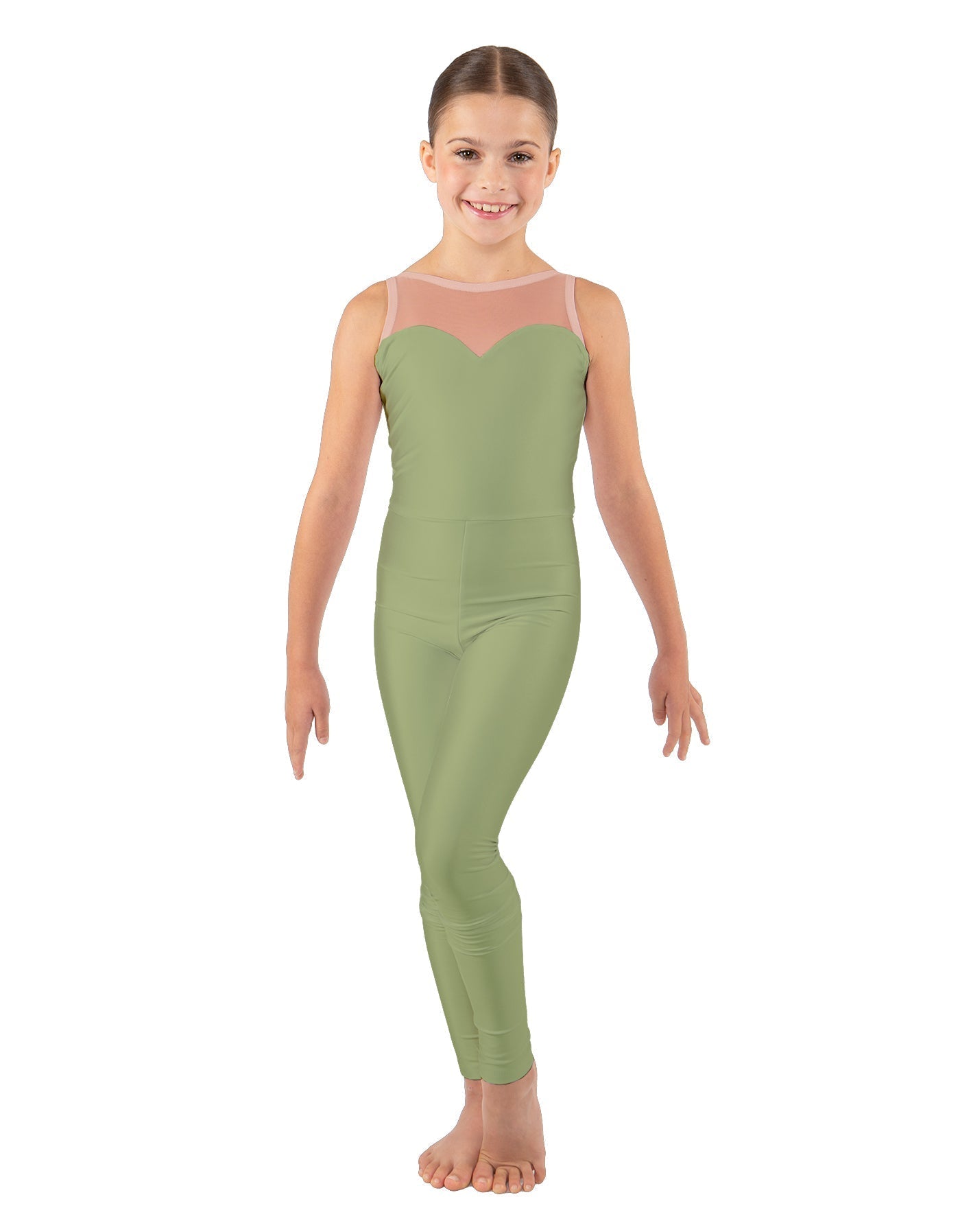 Solid Lycra Mesh Sweetheart Unitard