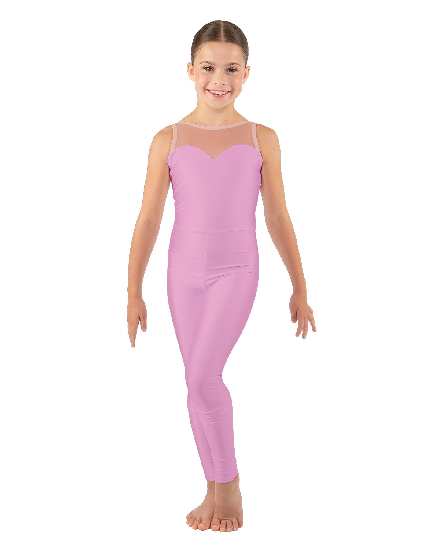 Solid Lycra Mesh Sweetheart Unitard