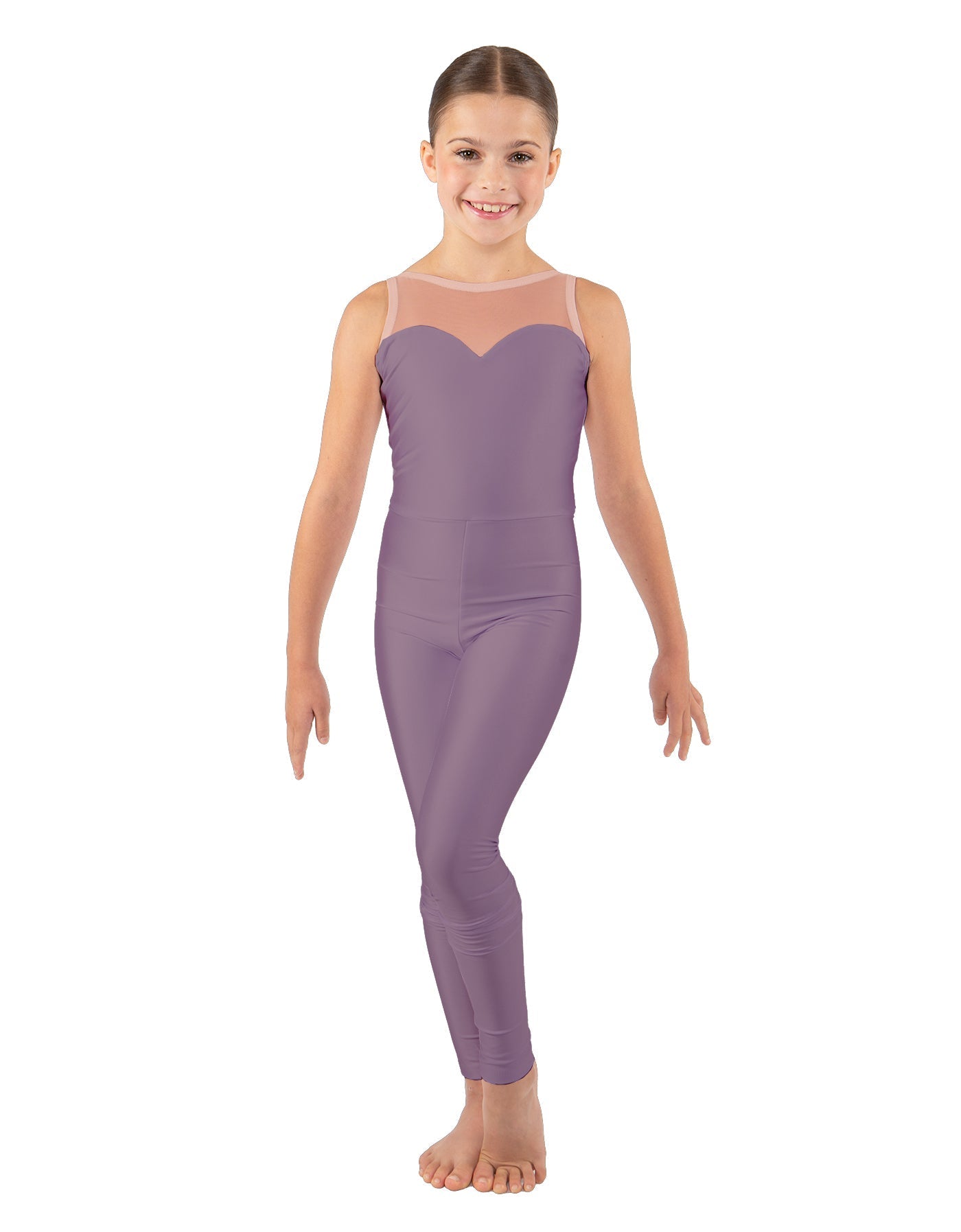Solid Lycra Mesh Sweetheart Unitard