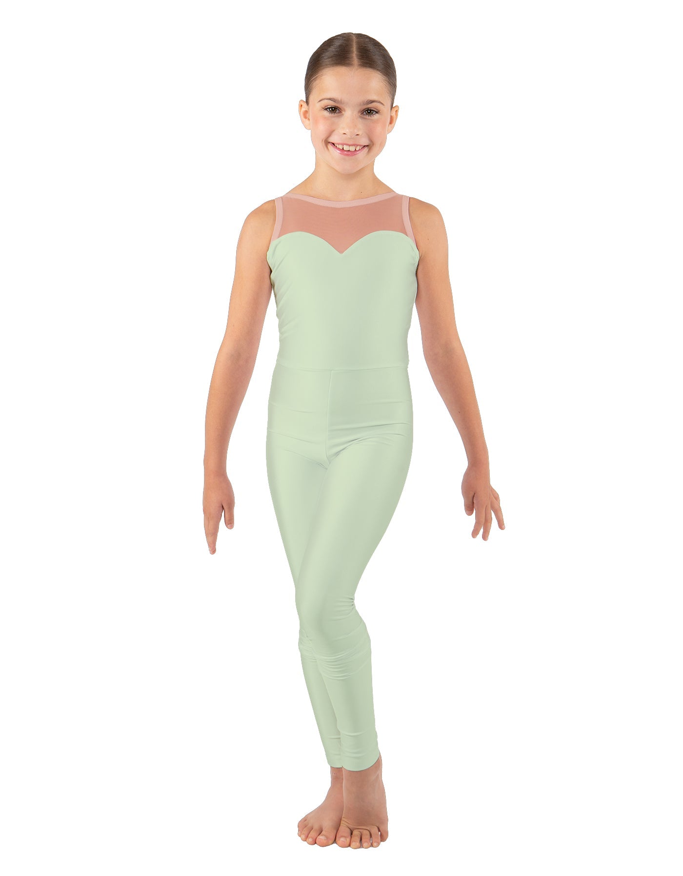 Solid Lycra Mesh Sweetheart Unitard
