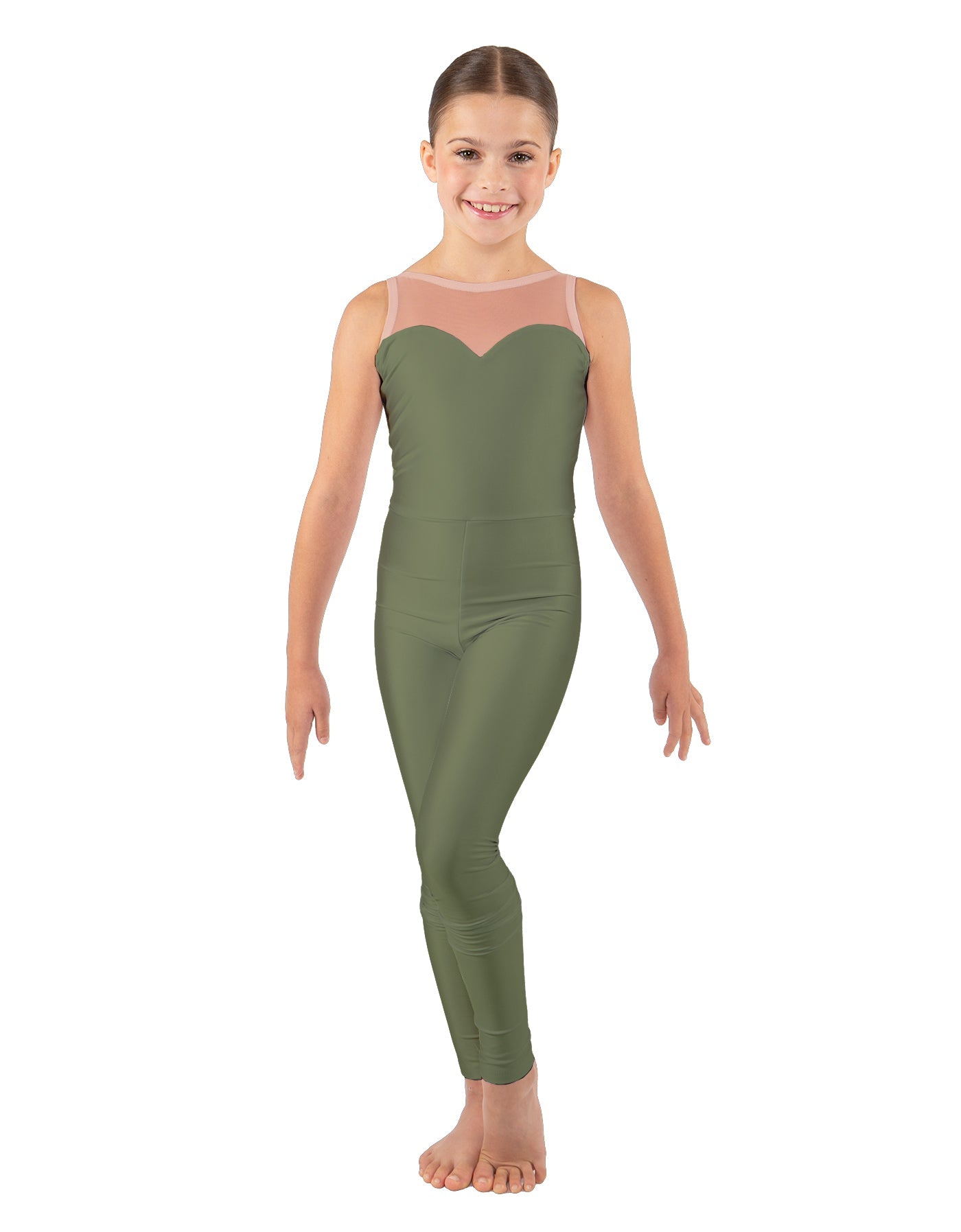 Solid Lycra Mesh Sweetheart Unitard