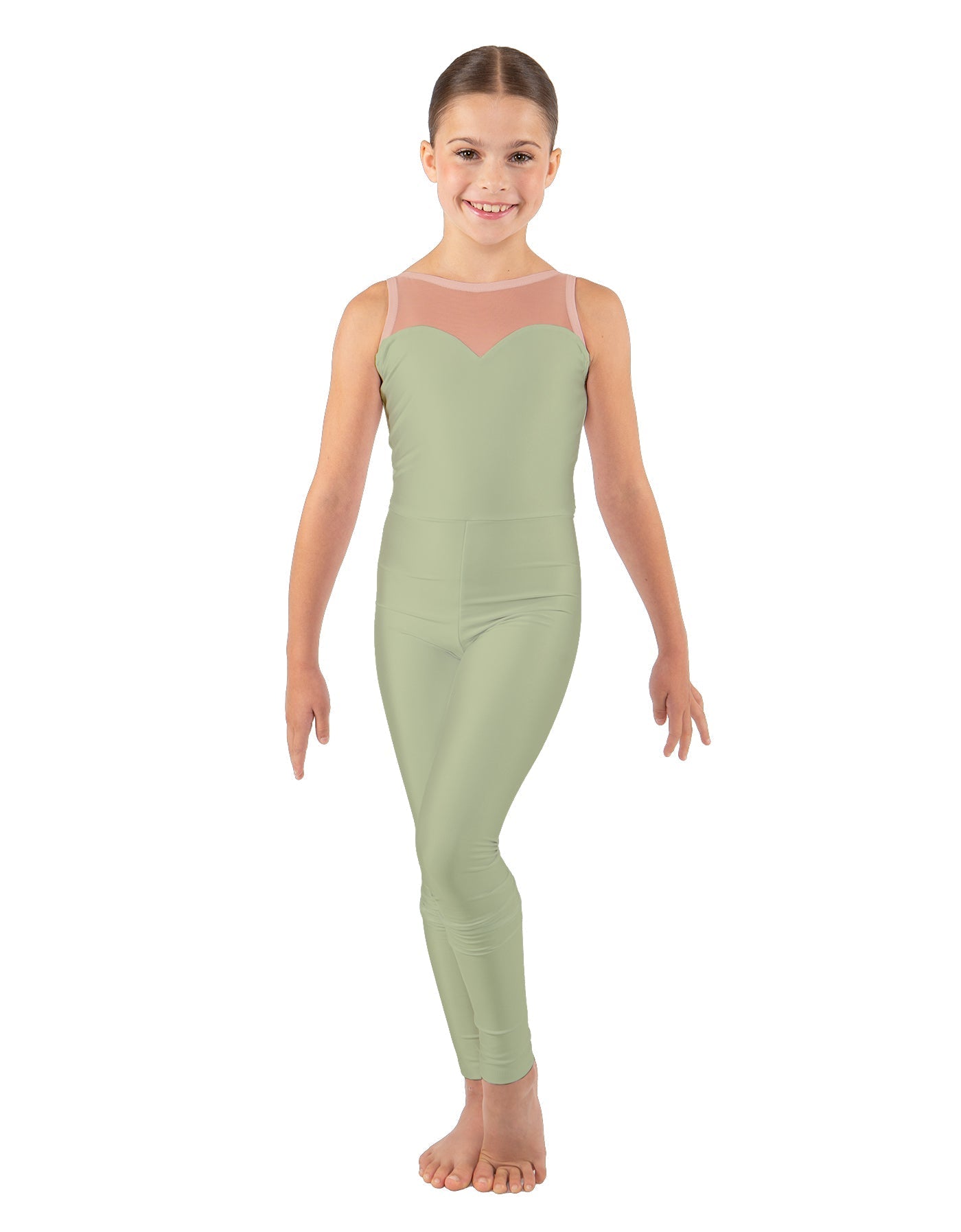 Solid Lycra Mesh Sweetheart Unitard