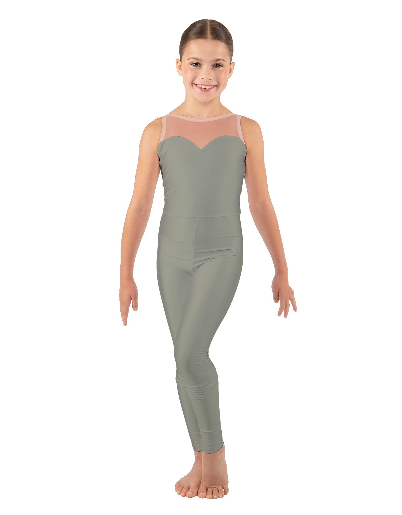 Solid Lycra Mesh Sweetheart Unitard