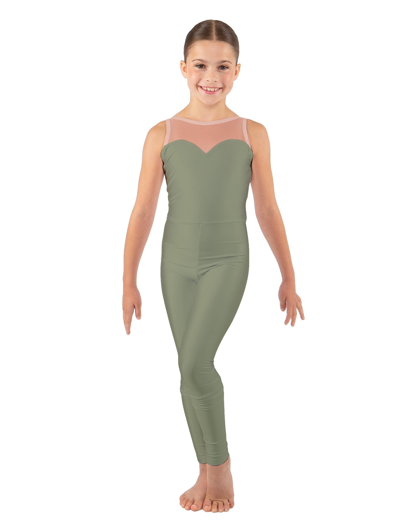 Solid Lycra Mesh Sweetheart Unitard