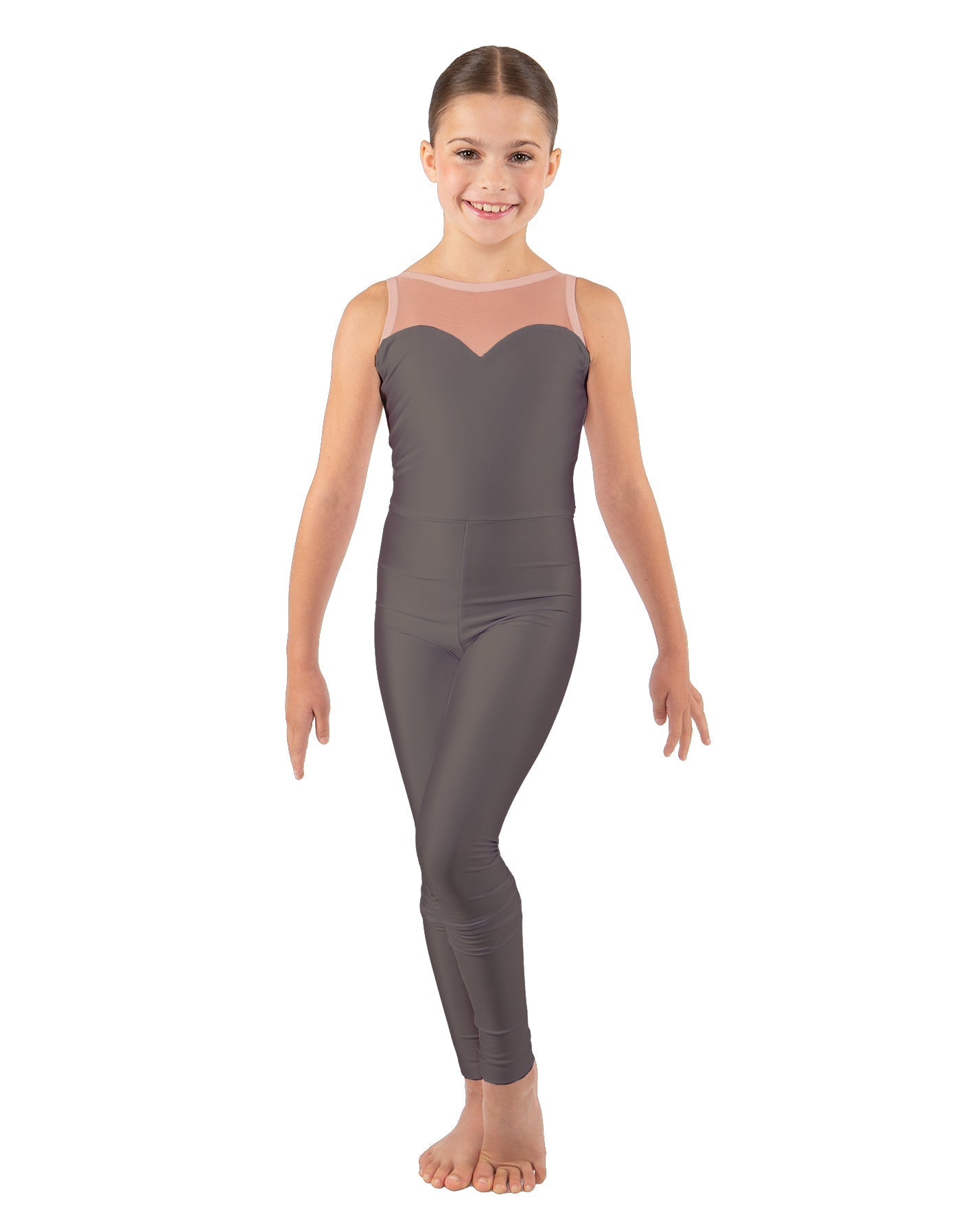 Solid Lycra Mesh Sweetheart Unitard