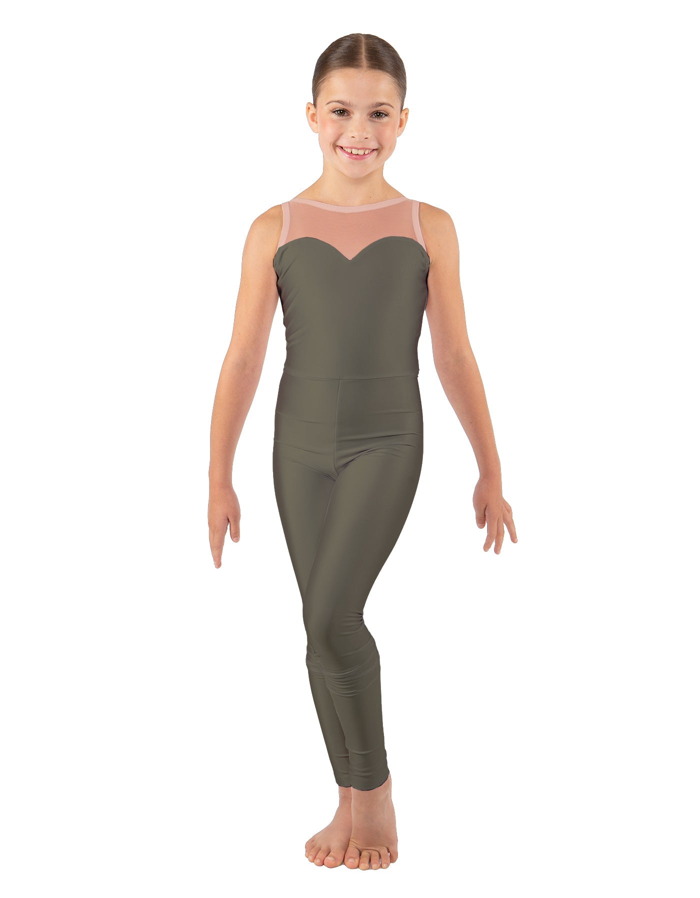 Solid Lycra Mesh Sweetheart Unitard