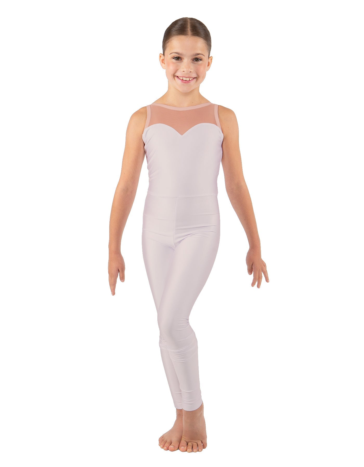 Solid Lycra Mesh Sweetheart Unitard