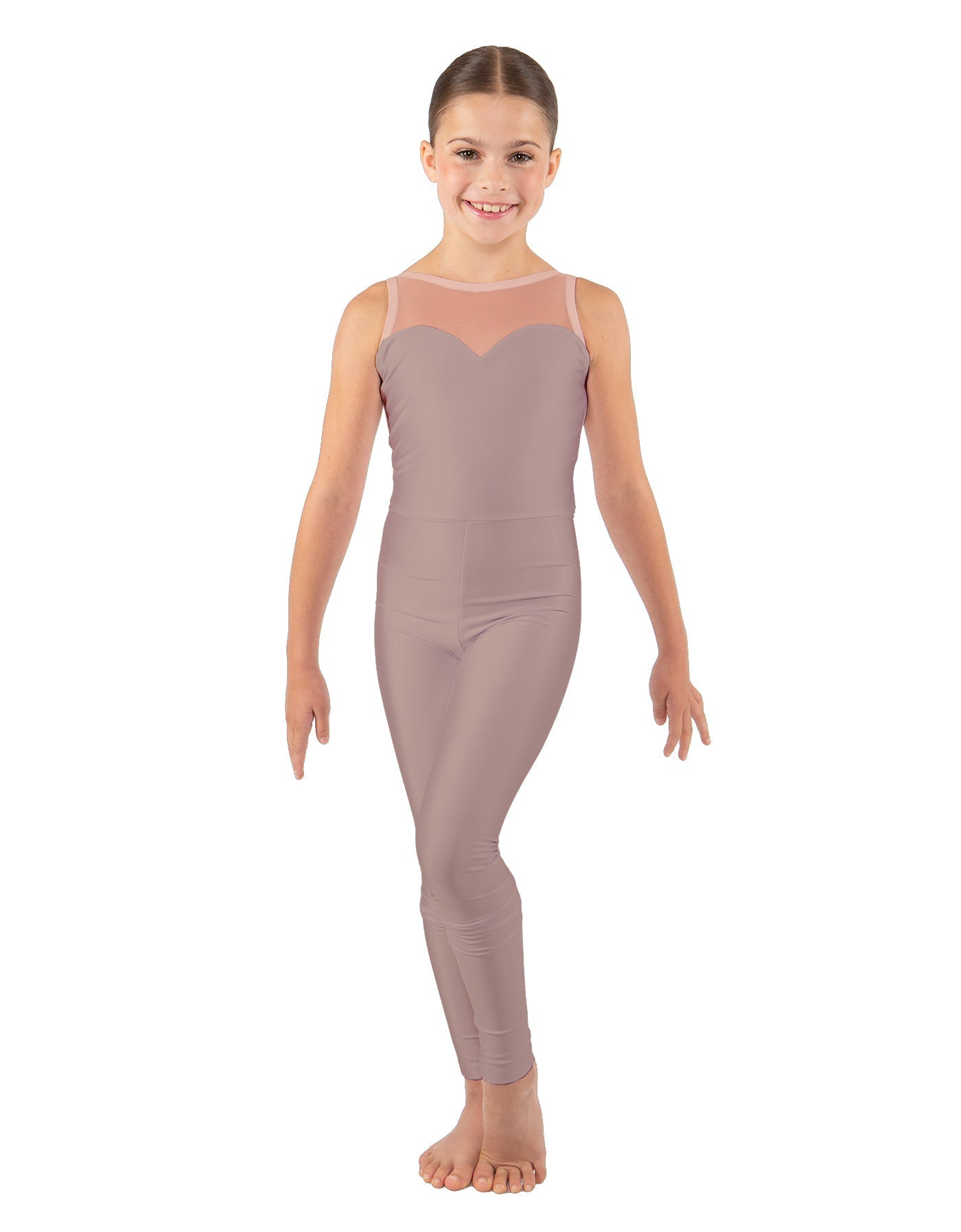 Solid Lycra Mesh Sweetheart Unitard