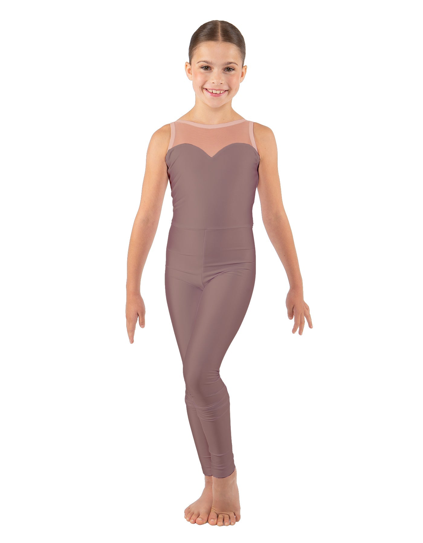 Solid Lycra Mesh Sweetheart Unitard