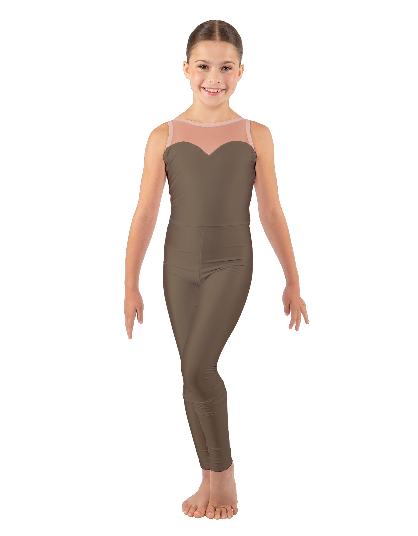 Solid Lycra Mesh Sweetheart Unitard