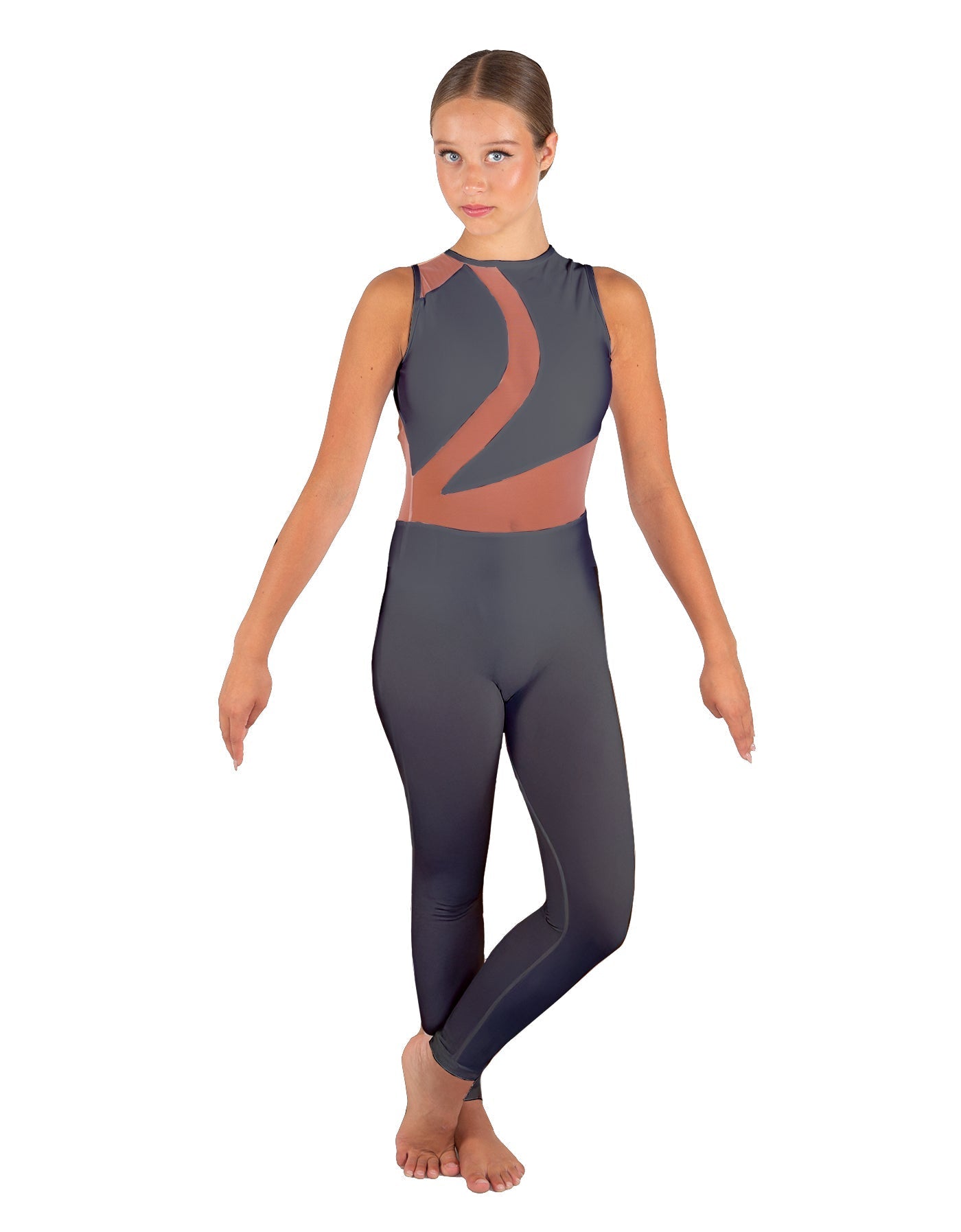Solid Lycra Embrace Sleeveless Unitard