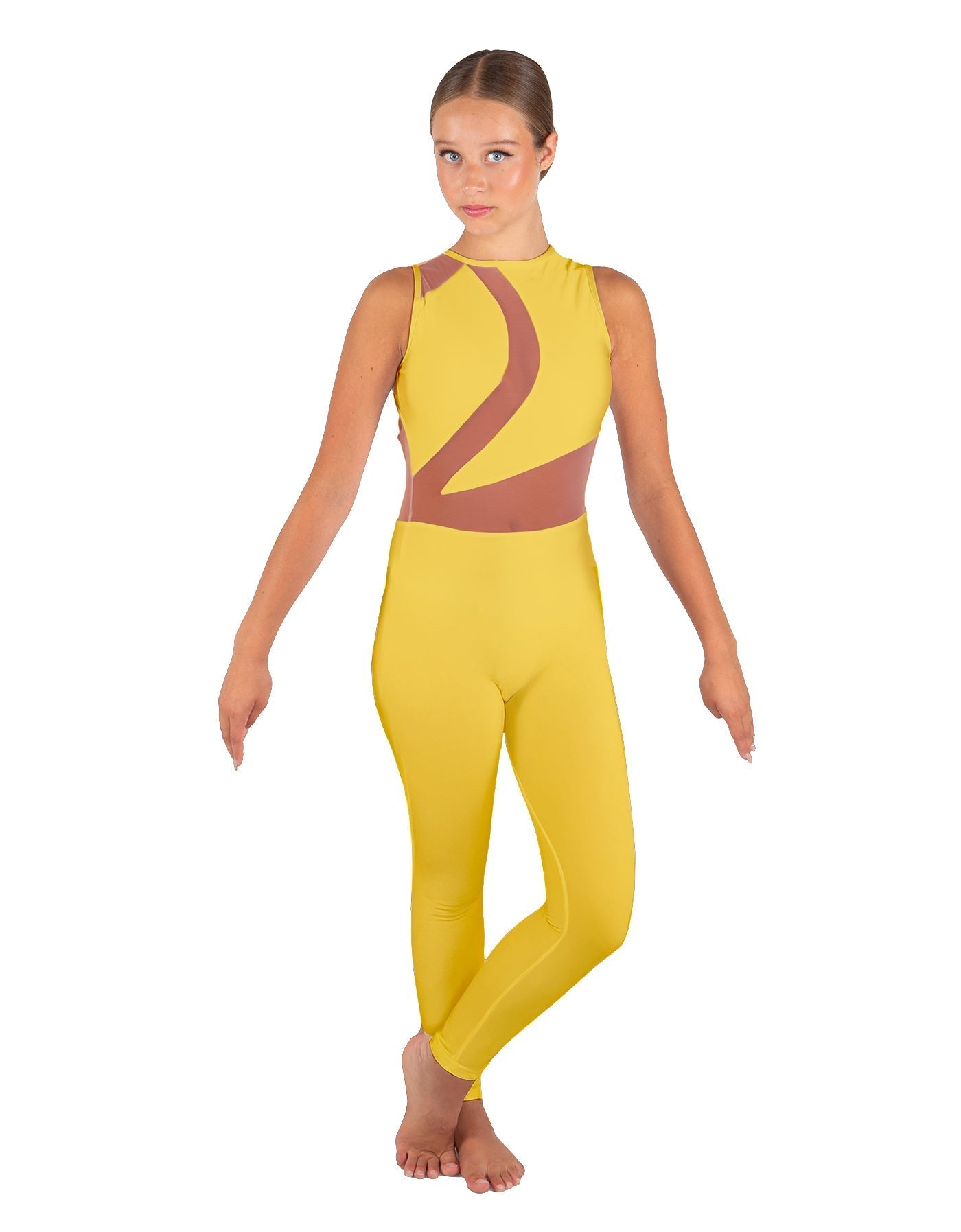 Solid Lycra Embrace Sleeveless Unitard