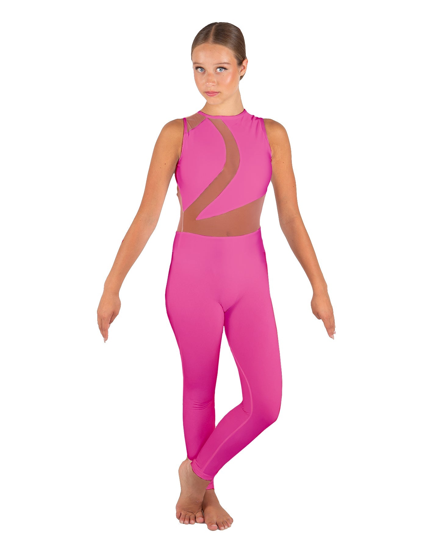 Solid Lycra Embrace Sleeveless Unitard