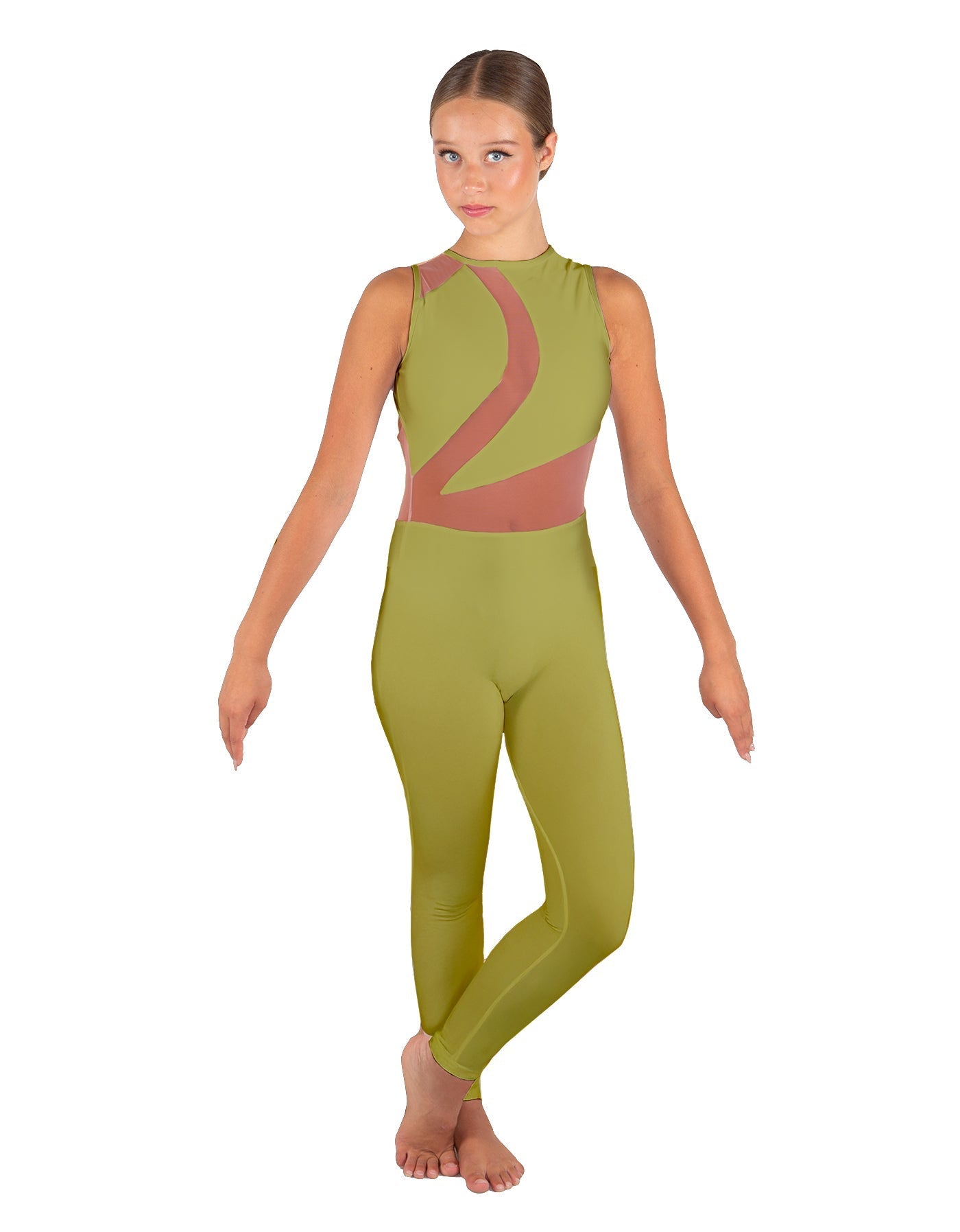 Solid Lycra Embrace Sleeveless Unitard