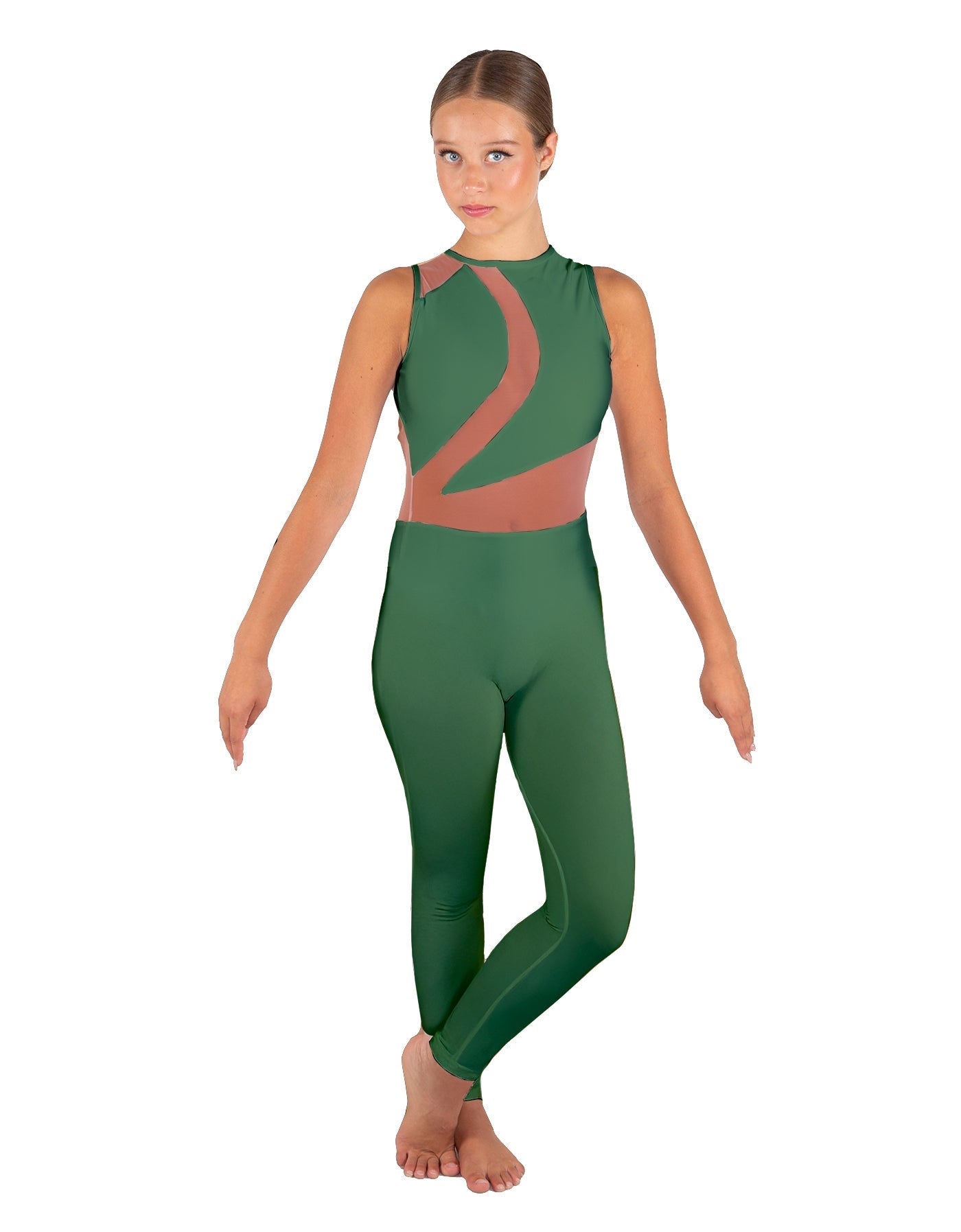 Solid Lycra Embrace Sleeveless Unitard