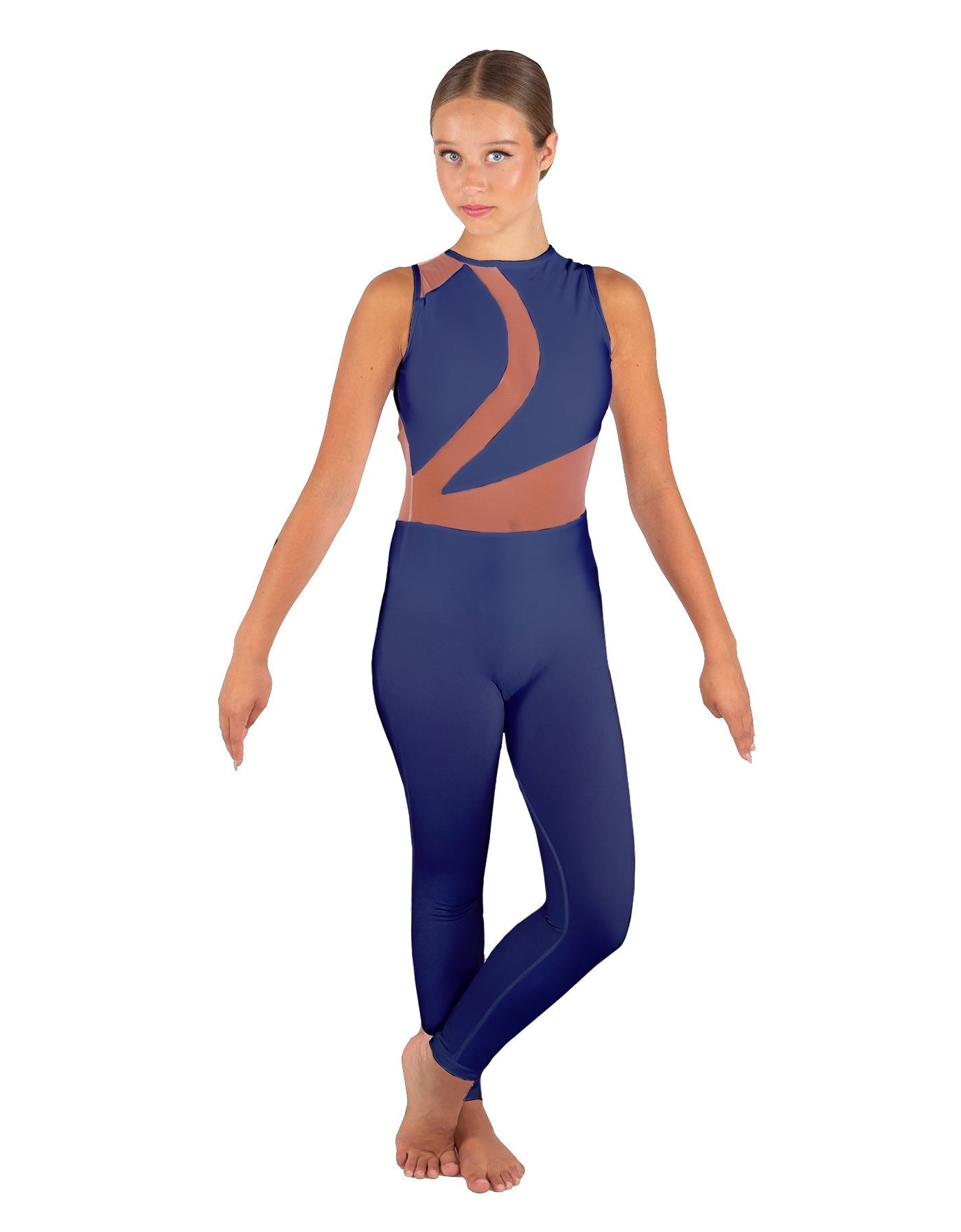 Solid Lycra Embrace Sleeveless Unitard