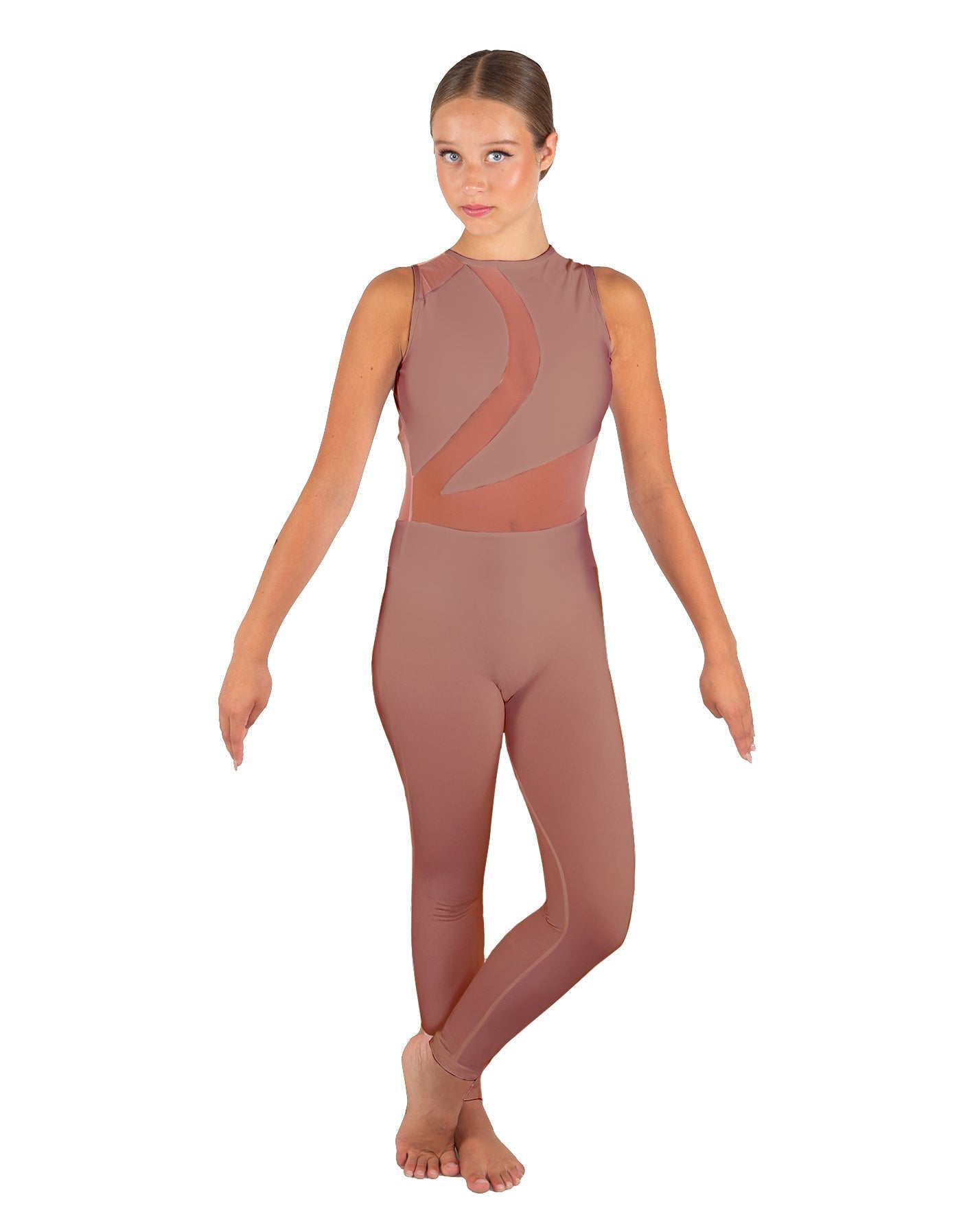 Solid Lycra Embrace Sleeveless Unitard