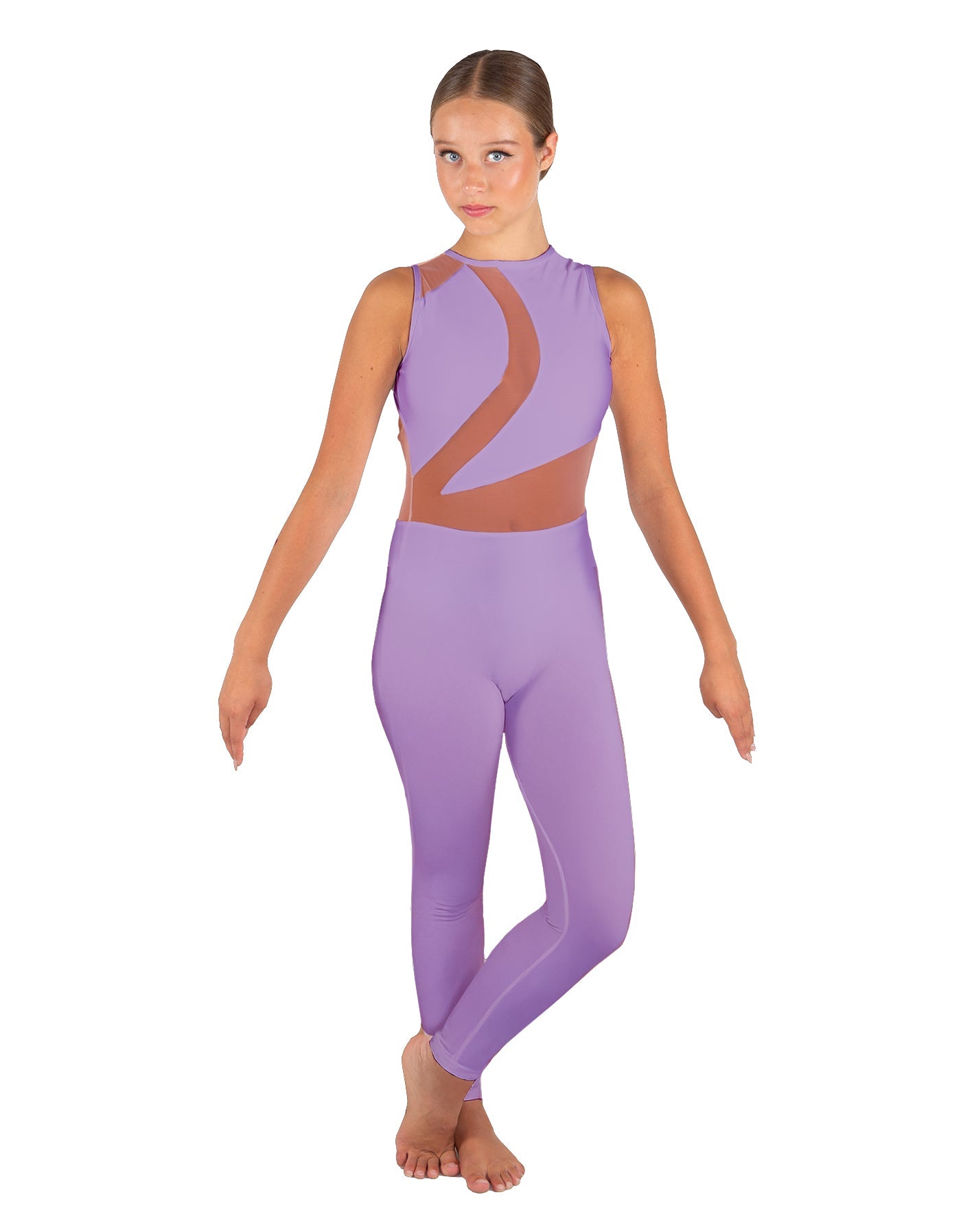 Solid Lycra Embrace Sleeveless Unitard