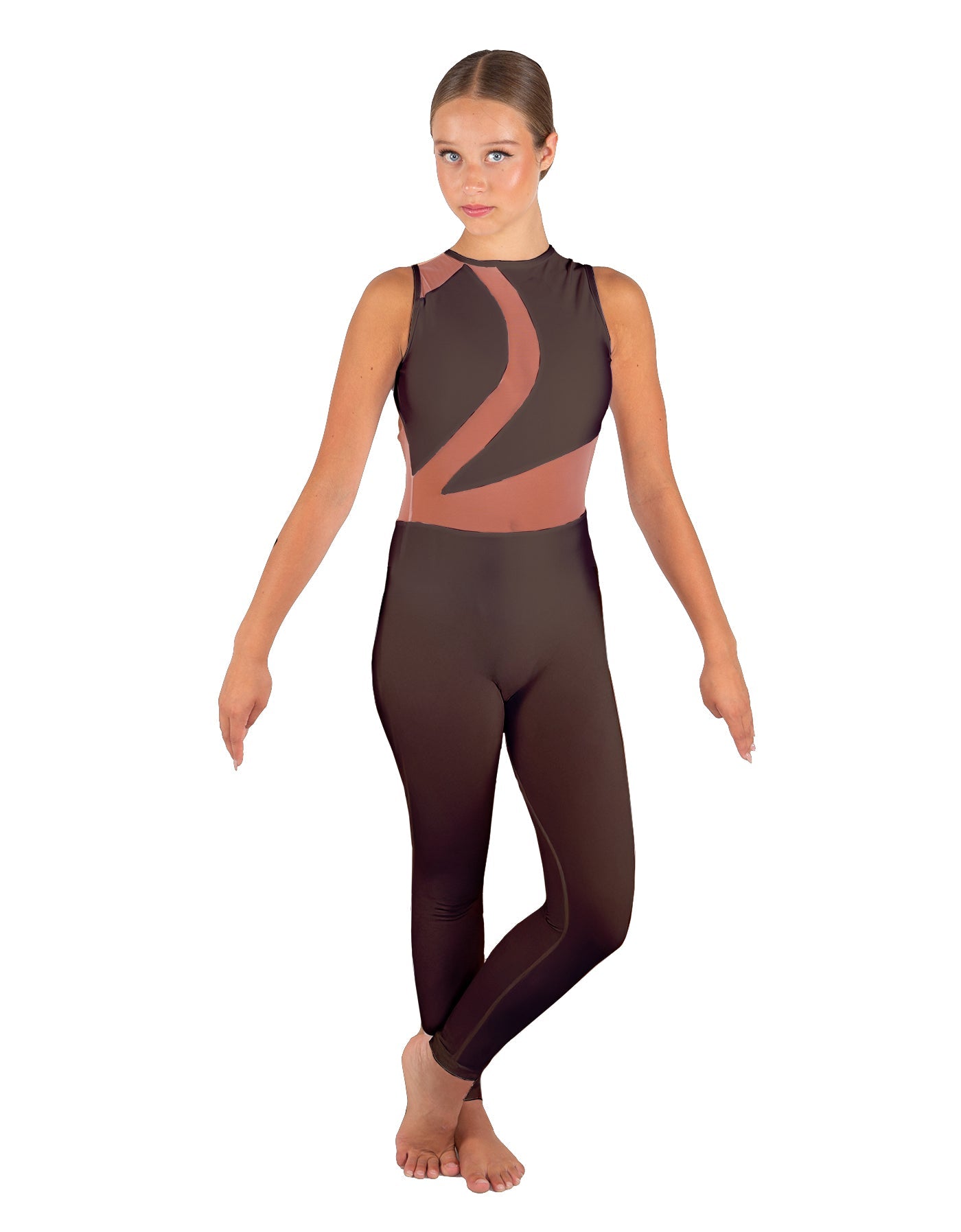 Solid Lycra Embrace Sleeveless Unitard