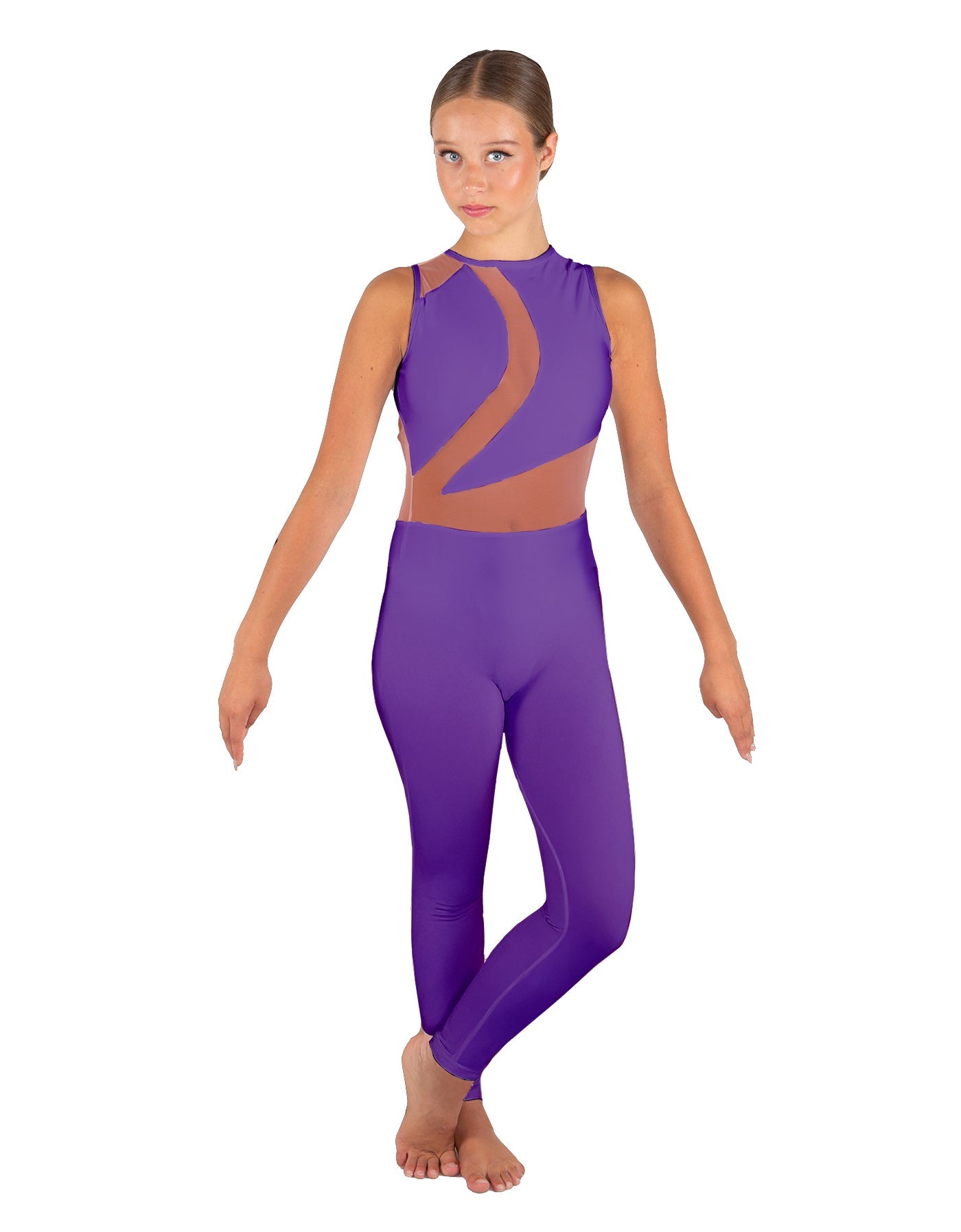 Solid Lycra Embrace Sleeveless Unitard