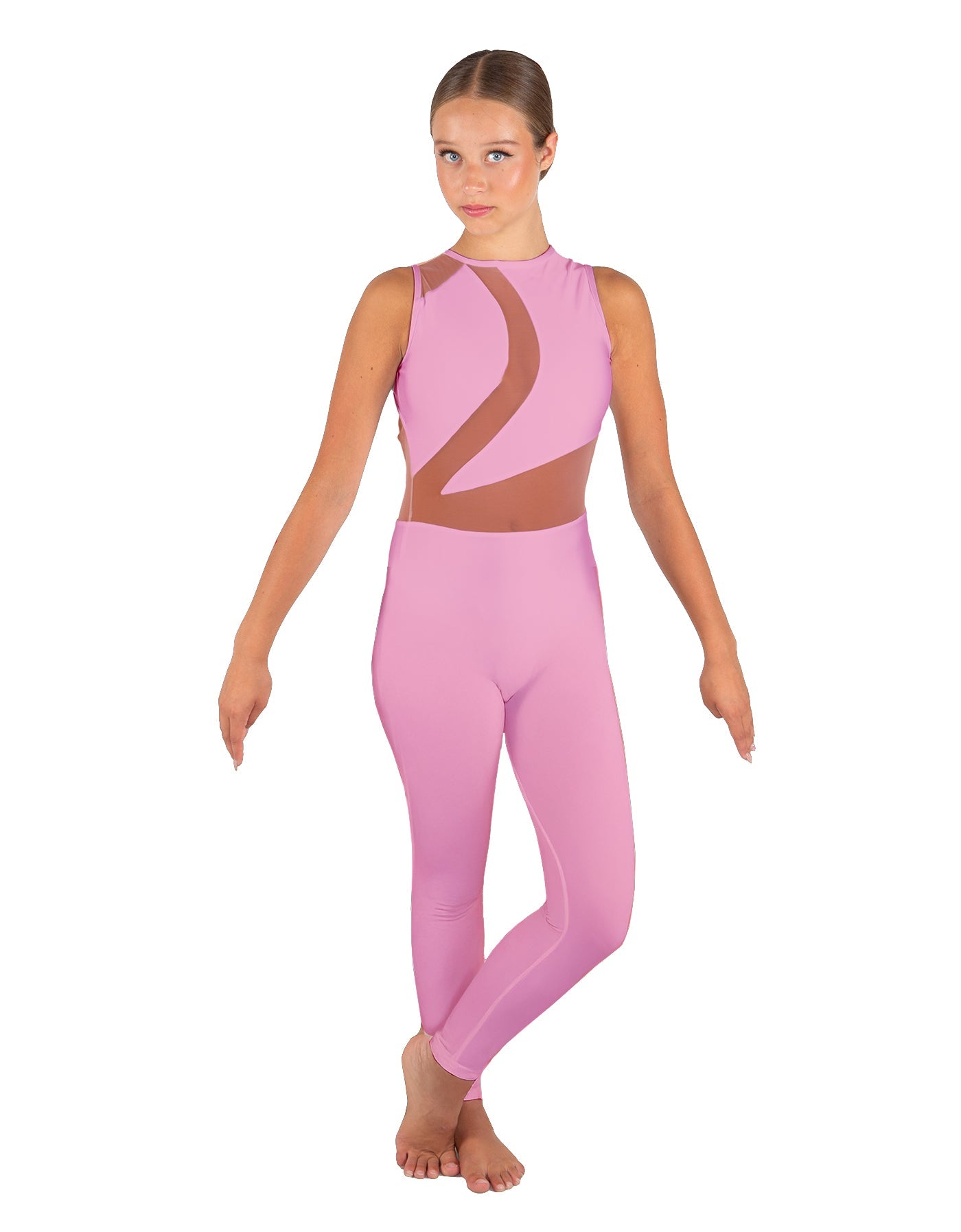 Solid Lycra Embrace Sleeveless Unitard