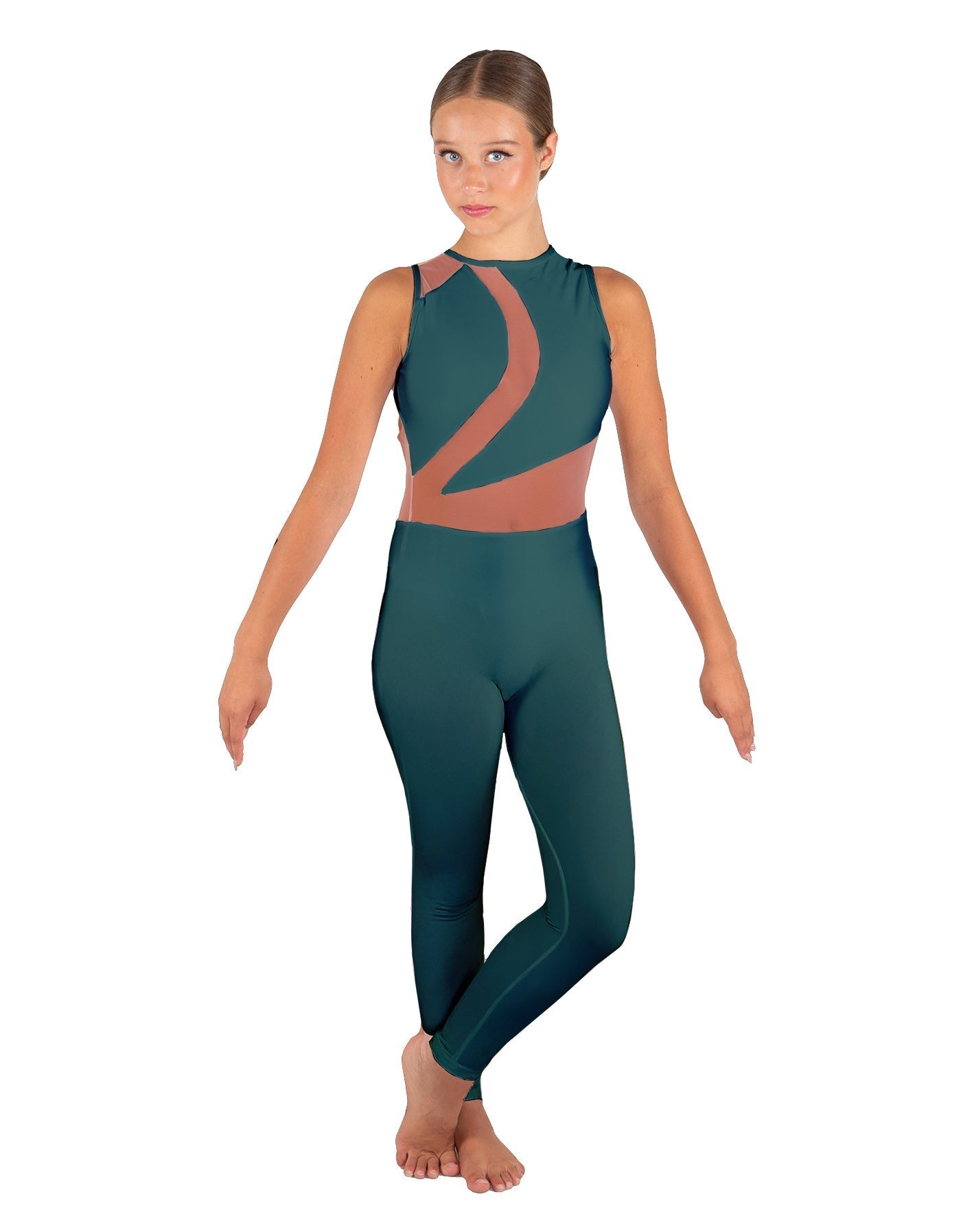 Solid Lycra Embrace Sleeveless Unitard