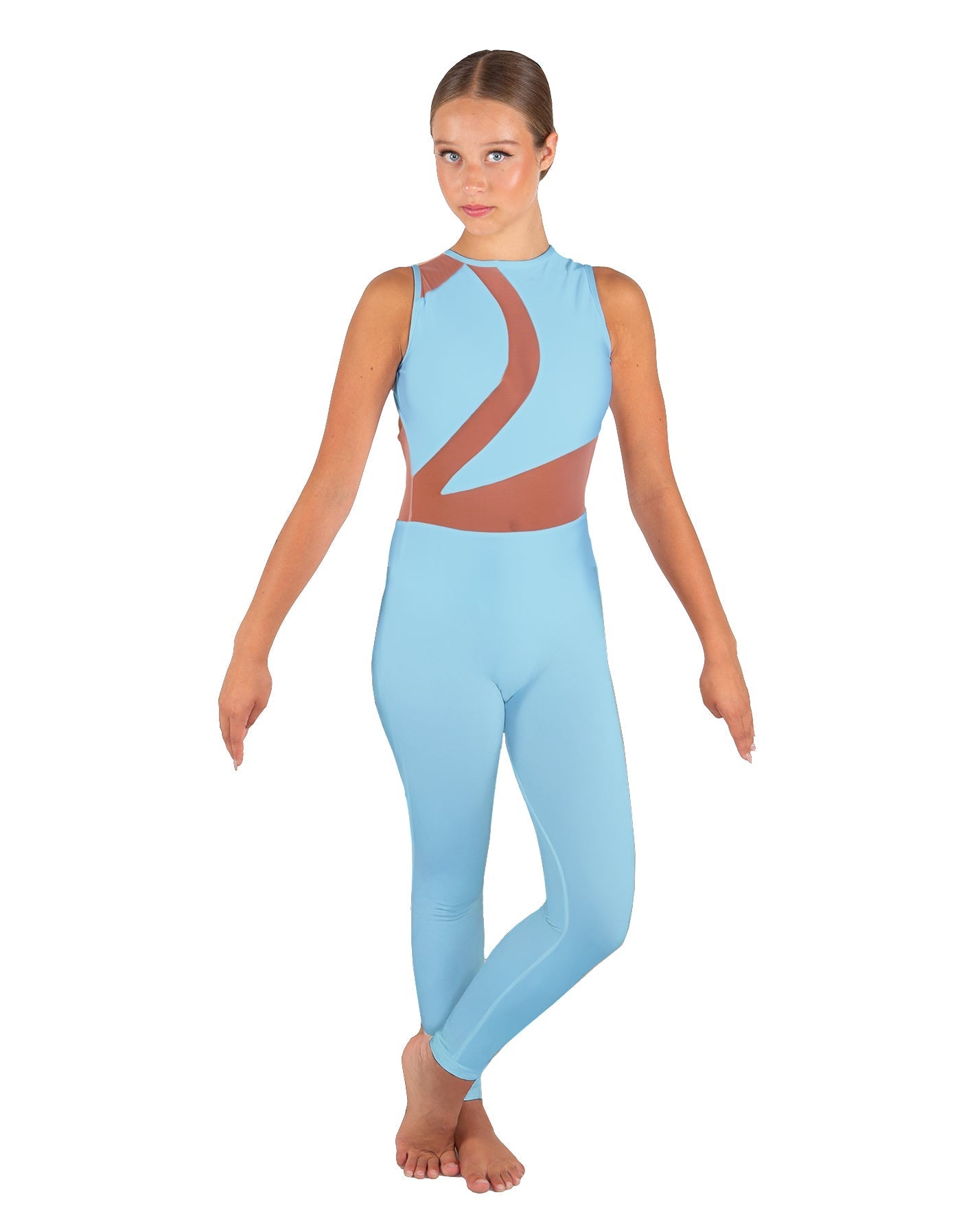Solid Lycra Embrace Sleeveless Unitard