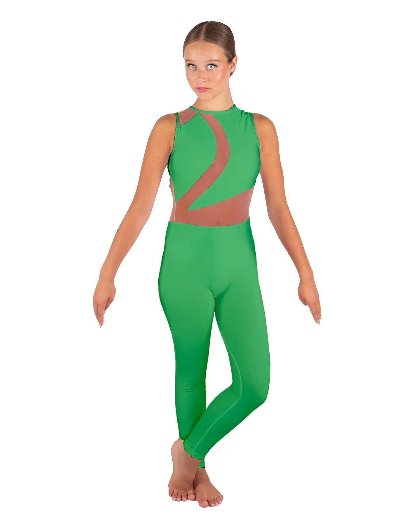 Solid Lycra Embrace Sleeveless Unitard