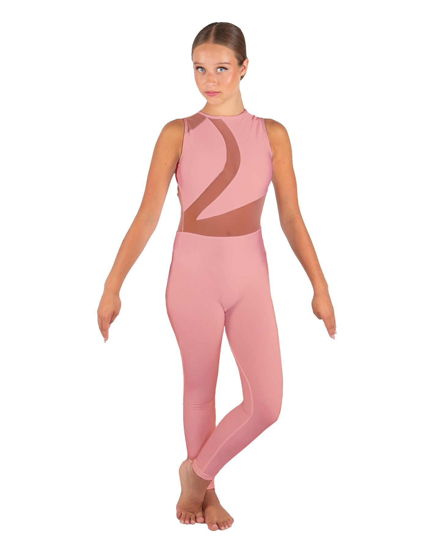 Solid Lycra Embrace Sleeveless Unitard