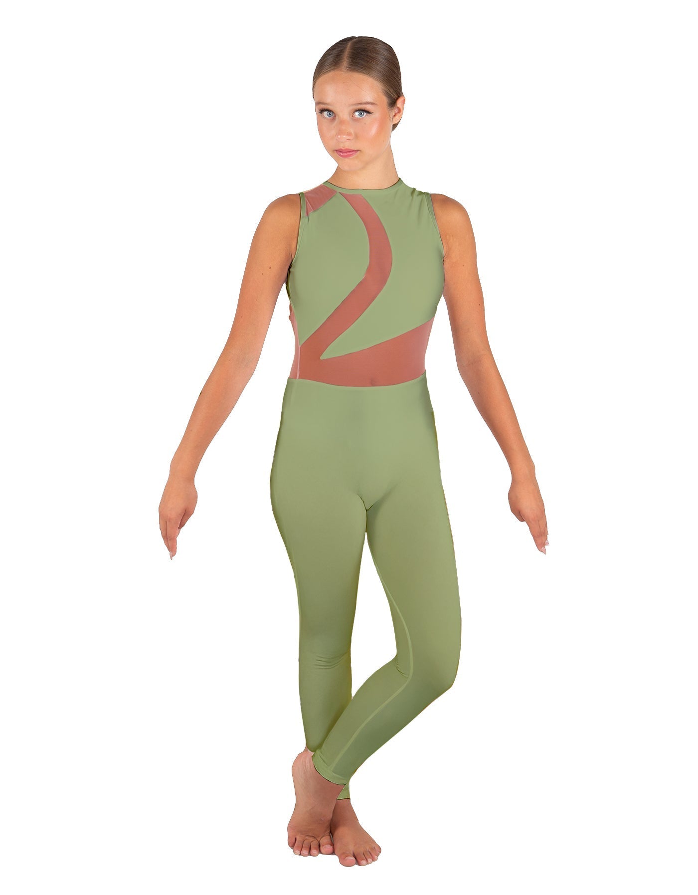 Solid Lycra Embrace Sleeveless Unitard