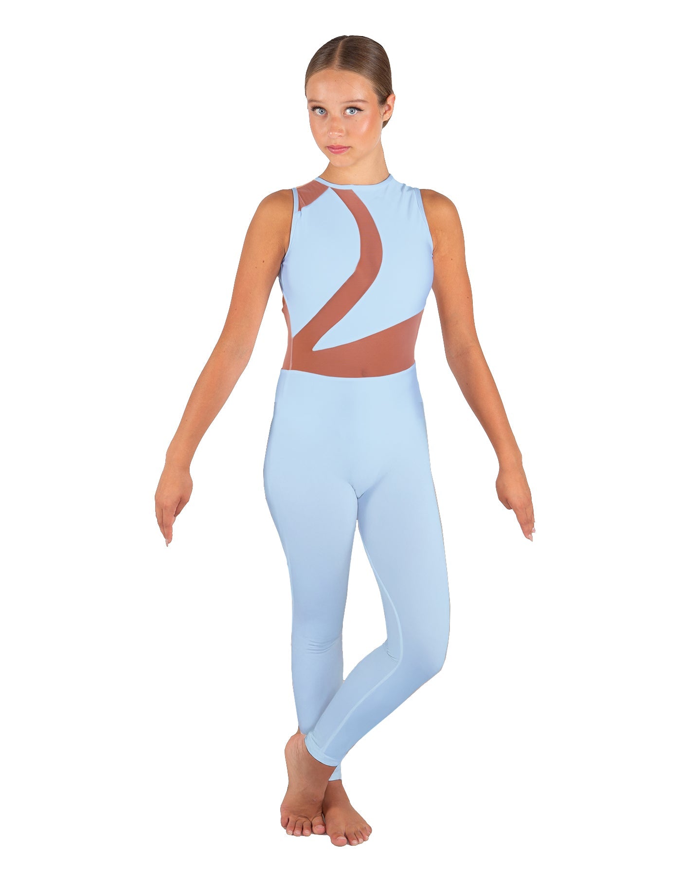 Solid Lycra Embrace Sleeveless Unitard