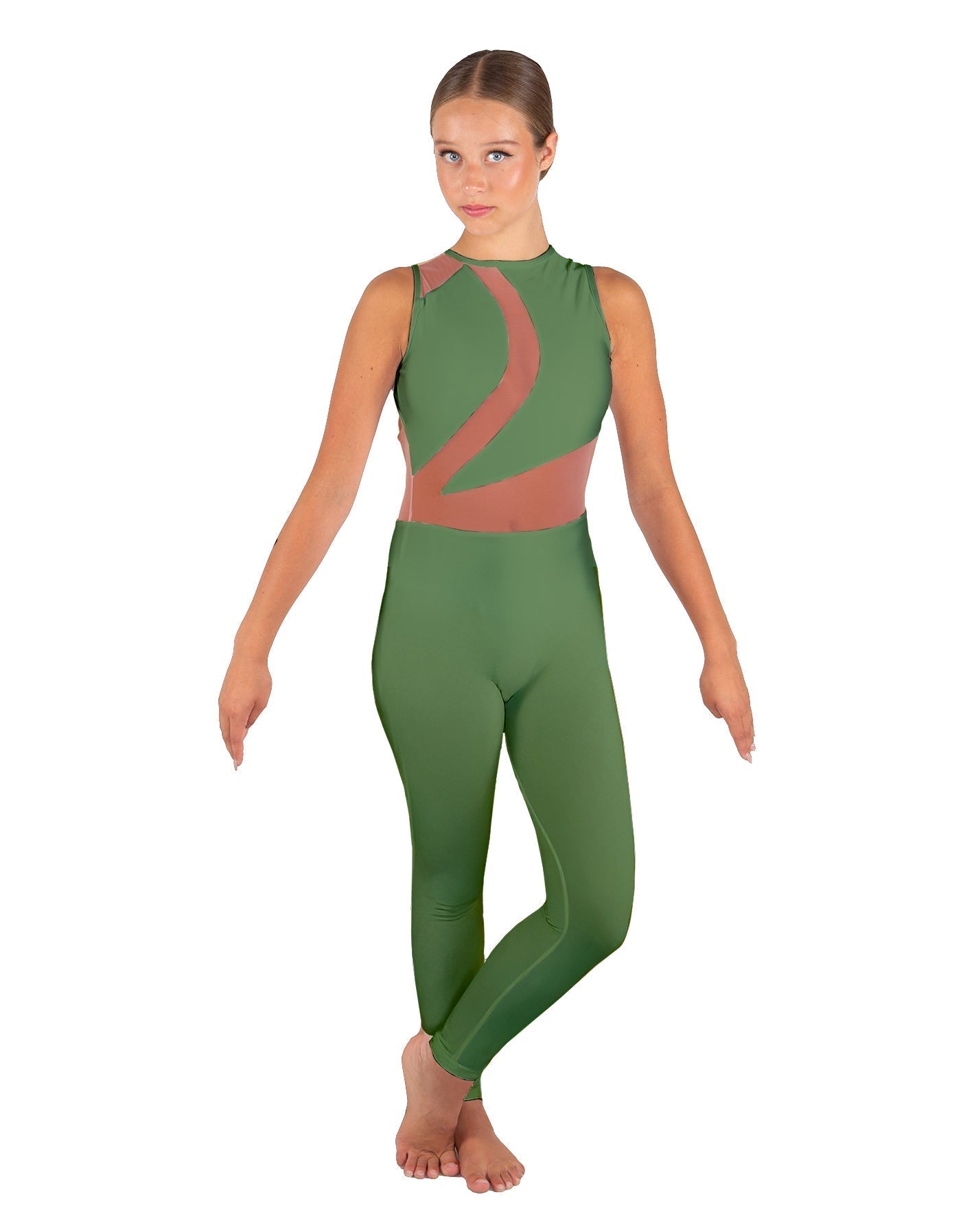 Solid Lycra Embrace Sleeveless Unitard