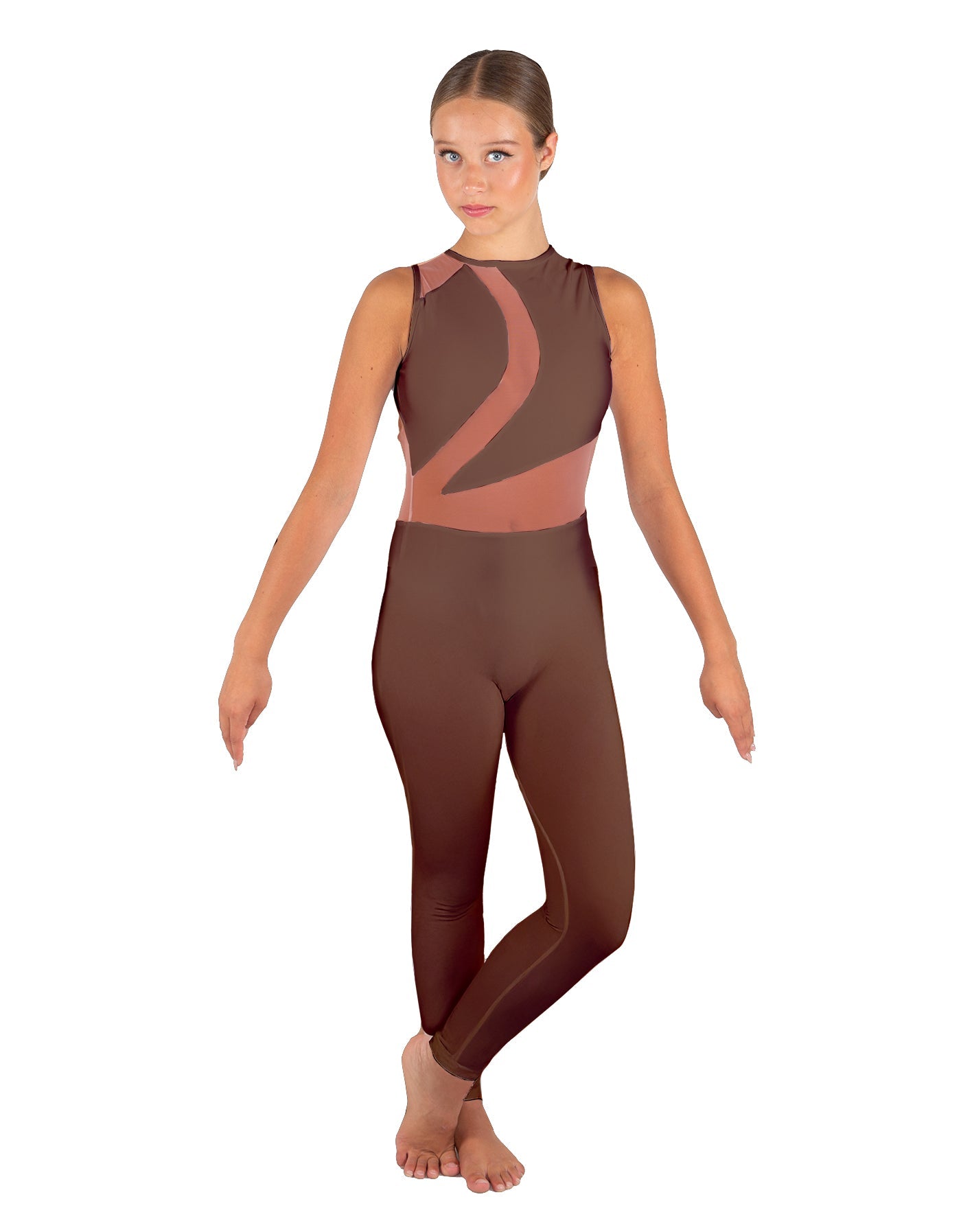 Solid Lycra Embrace Sleeveless Unitard