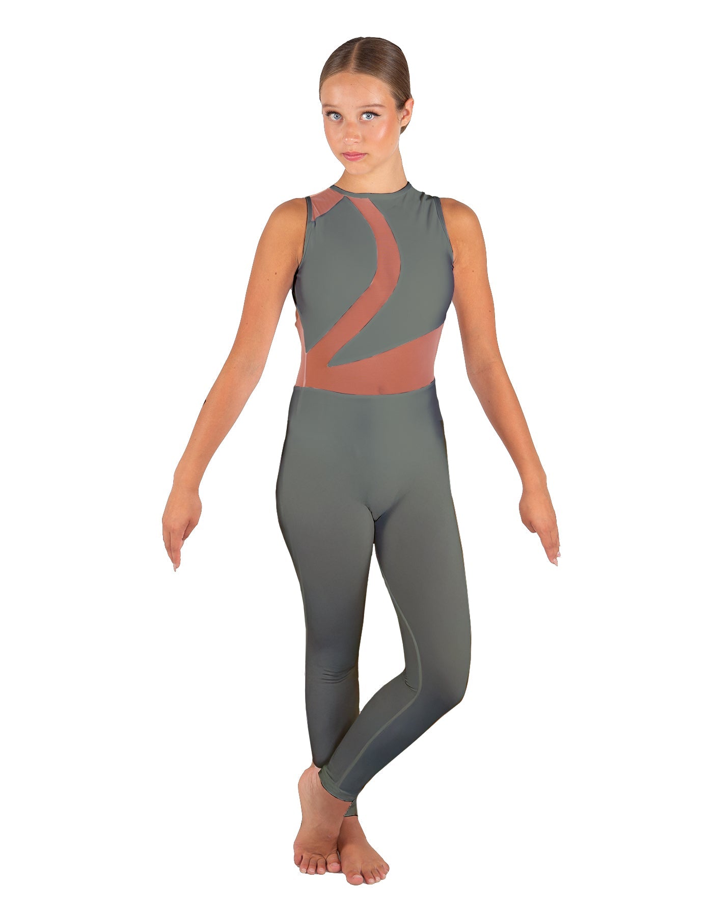 Solid Lycra Embrace Sleeveless Unitard